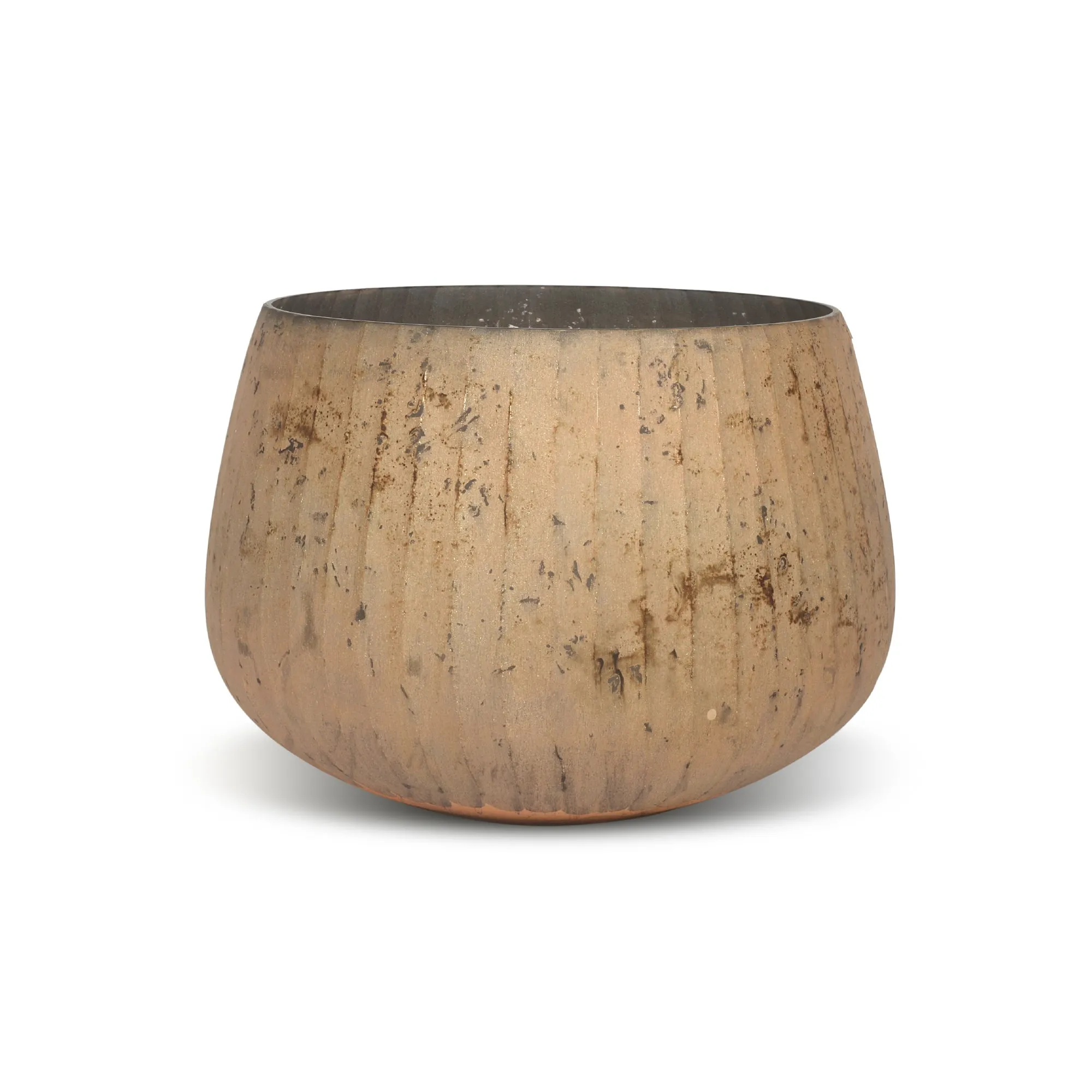 Glas-Windlicht, antik rosegold, Ø 20 cm, H 16 cm