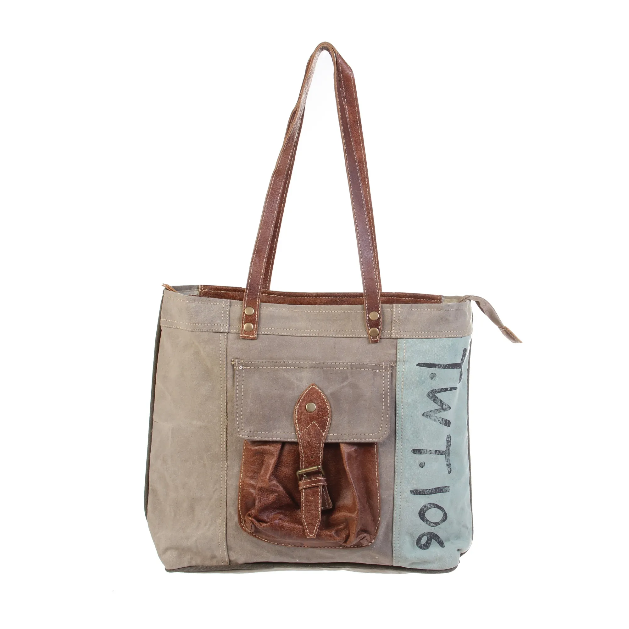 Shopper '106', beige, blau, braun, B 50 cm, H 35 cm, L 10 cm
