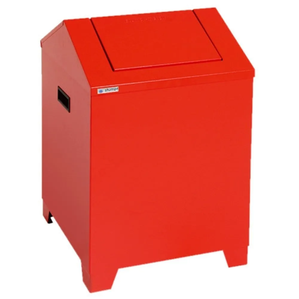 Putzwollkasten & Universalsammler mit Pendeldeckel | 73 Liter, HxBxT 68x40x40cm | Feuer- & Geruchshemmend | Feuerrot