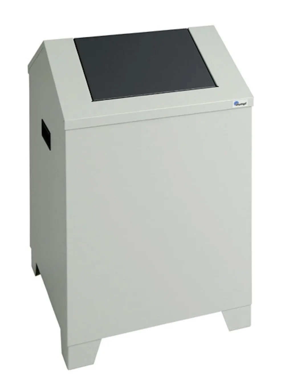 Putzwollkasten & Universalsammler mit Pendeldeckel | 73 Liter, HxBxT 68x40x40cm | Feuer- & Geruchshemmend | Lichtgrau/Anthrazitgrau