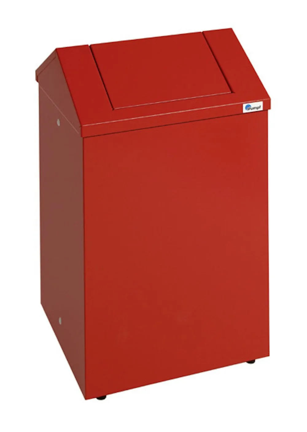 Putzwollkasten & Universalsammler mit Pendeldeckel | 45 Liter, HxBxT 58x30x30cm | Feuer- & Geruchshemmend | Feuerrot