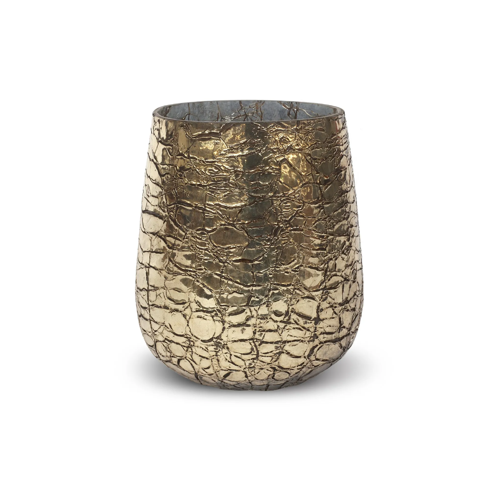 Glas-Windlicht 'Serpent', gold, Ø 11 cm, H 15 cm