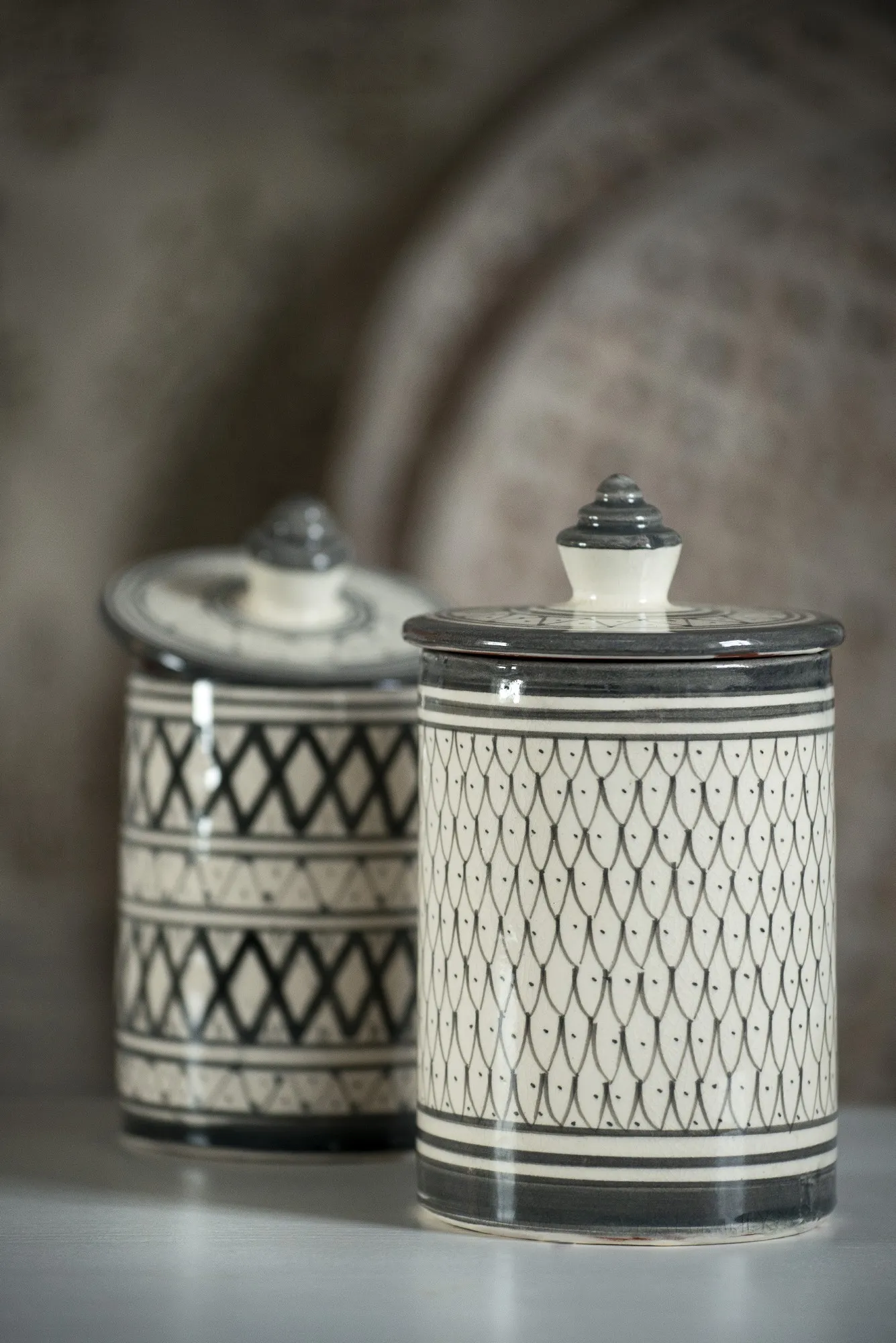 Zierbehälter mit Deckel, Ø 10 cm, H 14 cm