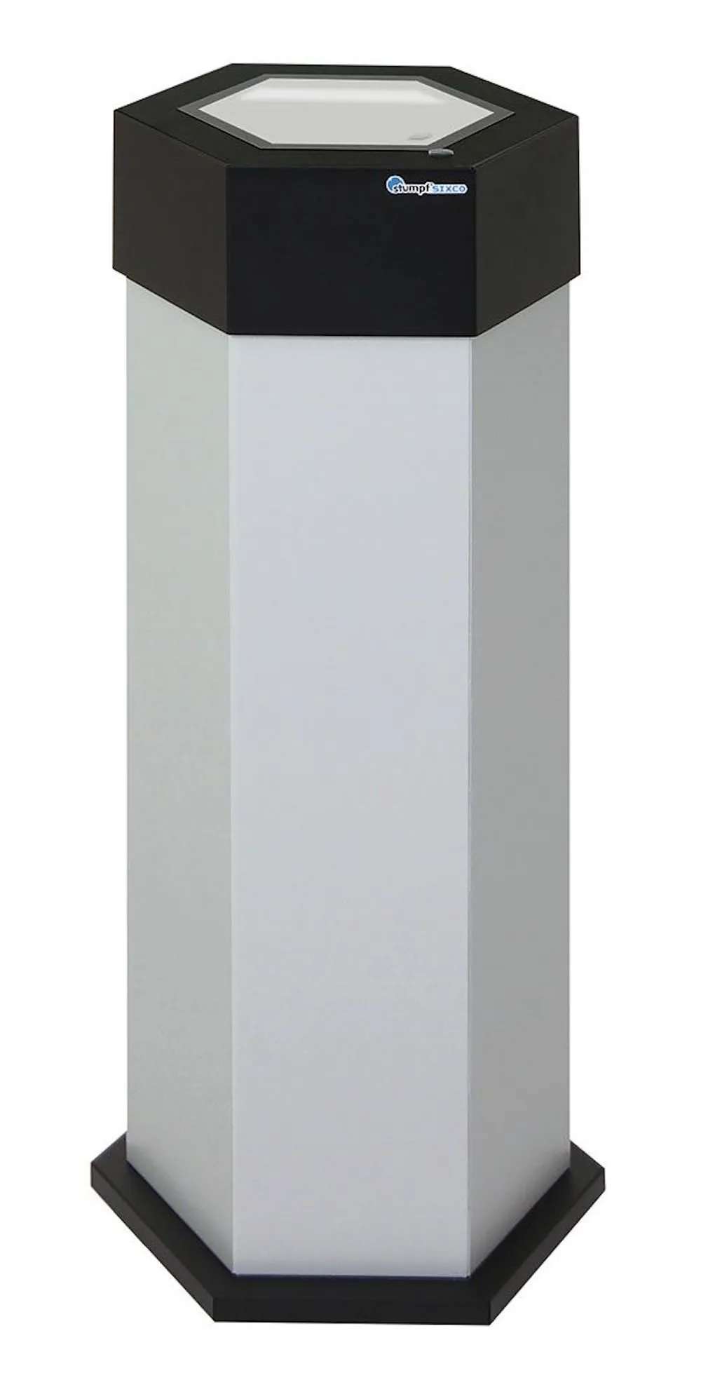 Abfallsammler mit Edelstahl-Einwurfklappe | 45 Liter, HxBxT 83x32,5x37,5cm | Eisenglimmer