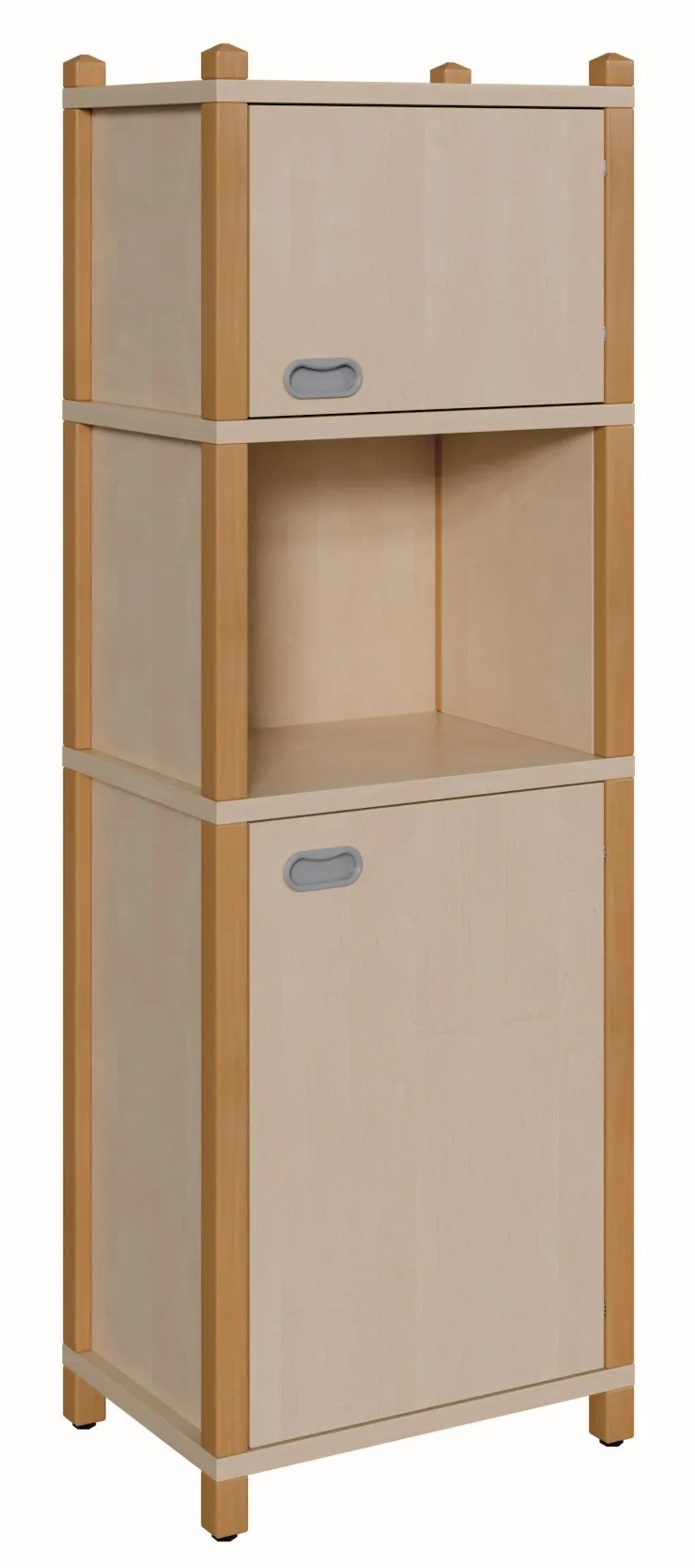 Stollenschrank mit mittigem Regalfach, Breite: 56 cm
