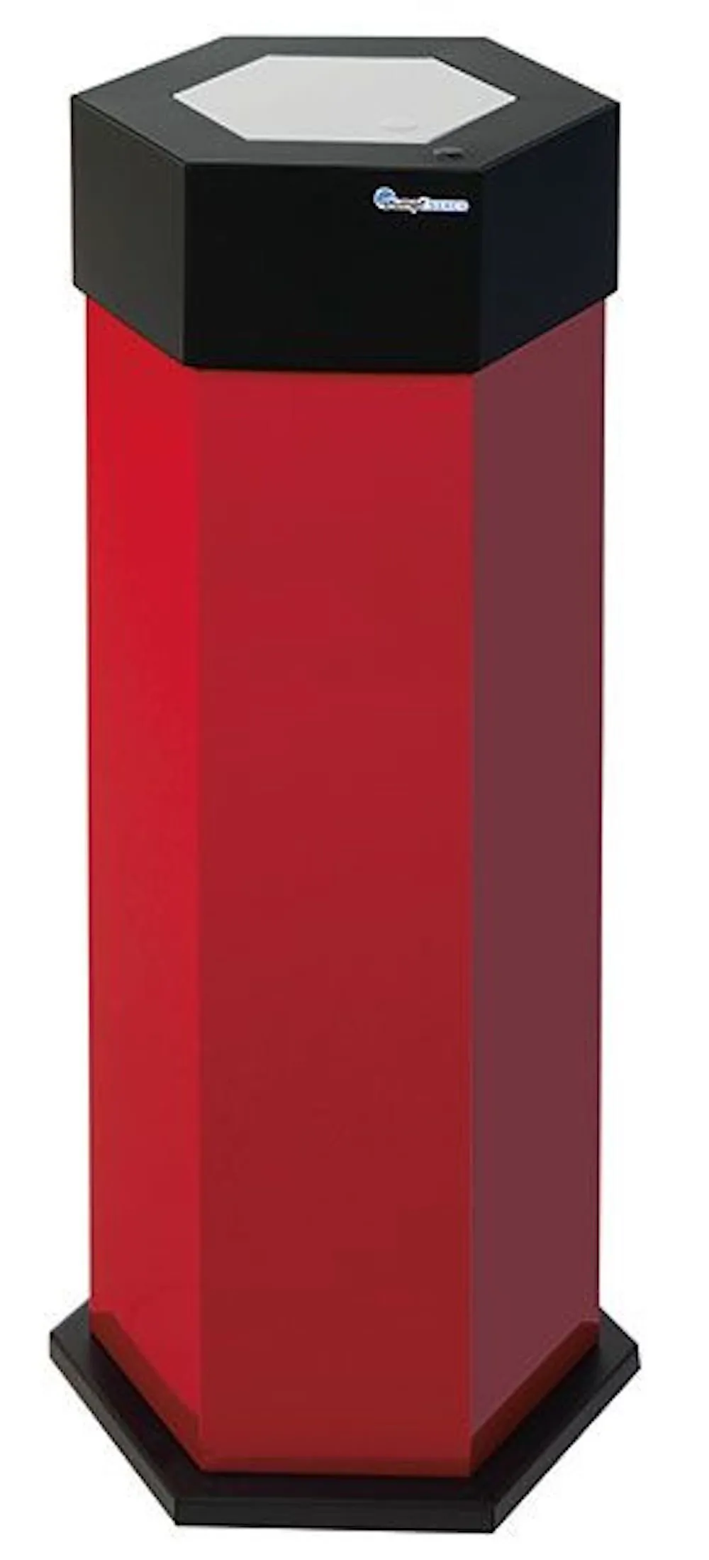 Abfallsammler mit Edelstahl-Einwurfklappe | 45 Liter, HxBxT 83x32,5x37,5cm | Rubinrot