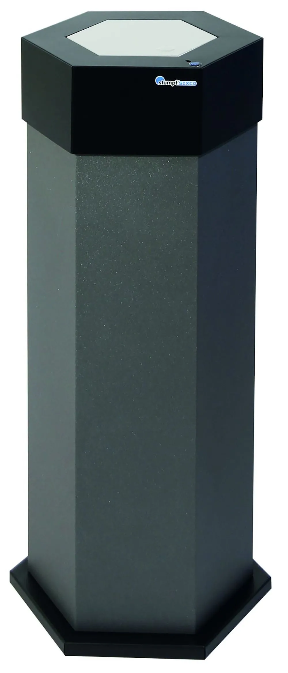 Abfallsammler mit Edelstahl-Einwurfklappe | 45 Liter, HxBxT 83x32,5x37,5cm | Lichtgrau