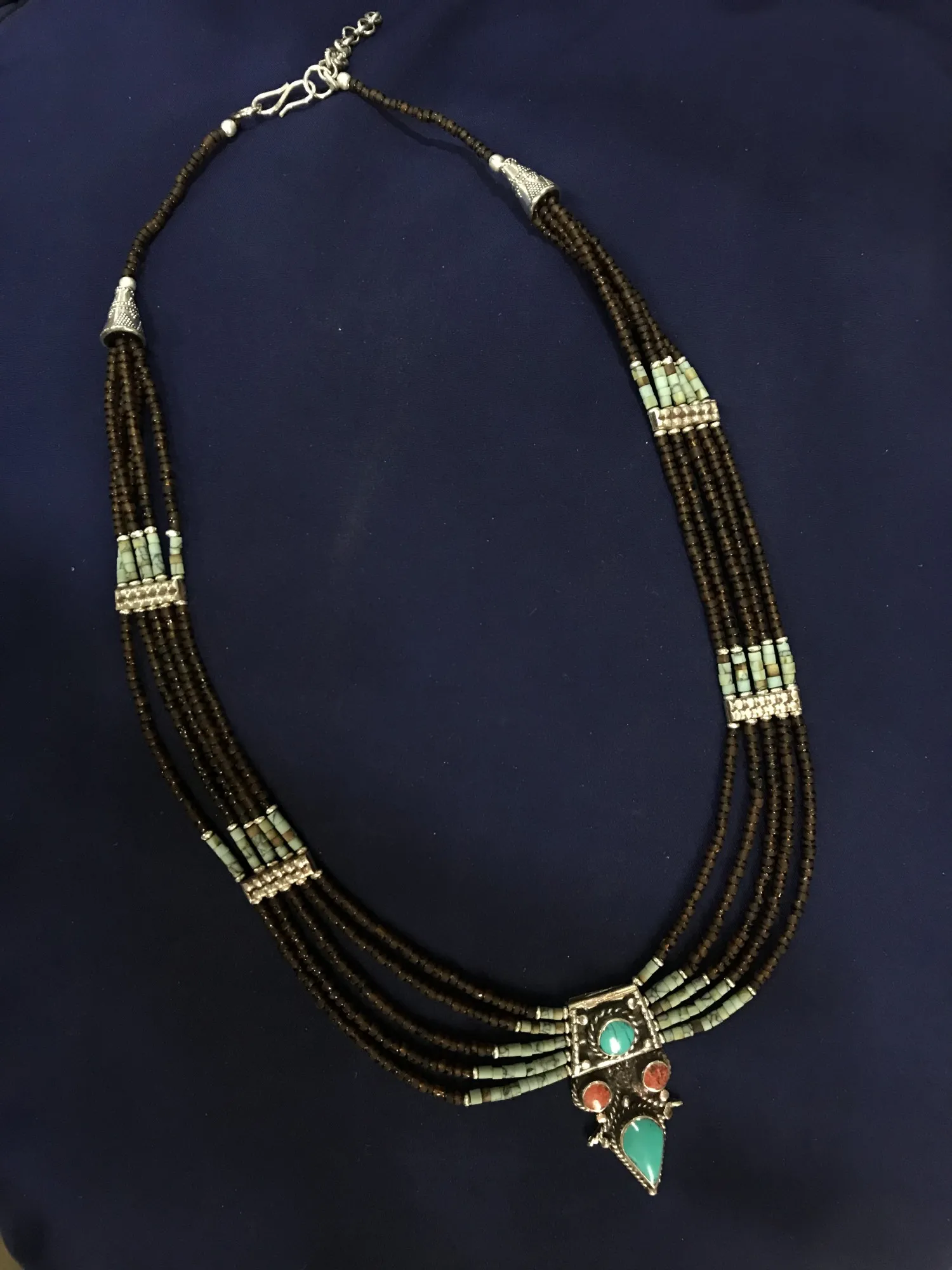 Kette Türkis/Koralle, Türkis, L 44 cm