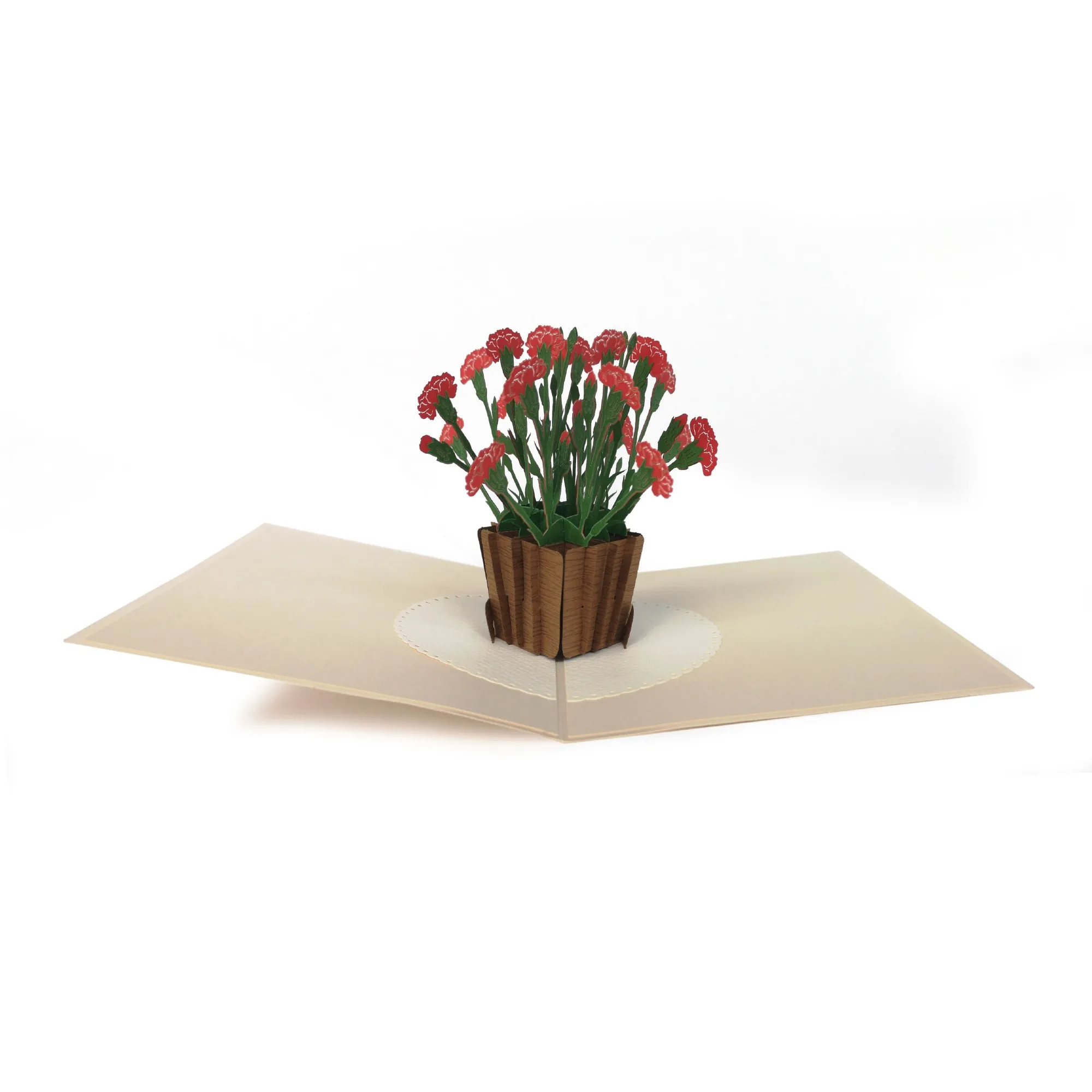 Pop-Up Karte 'Nelken', rot, L 18 cm, B 13 cm