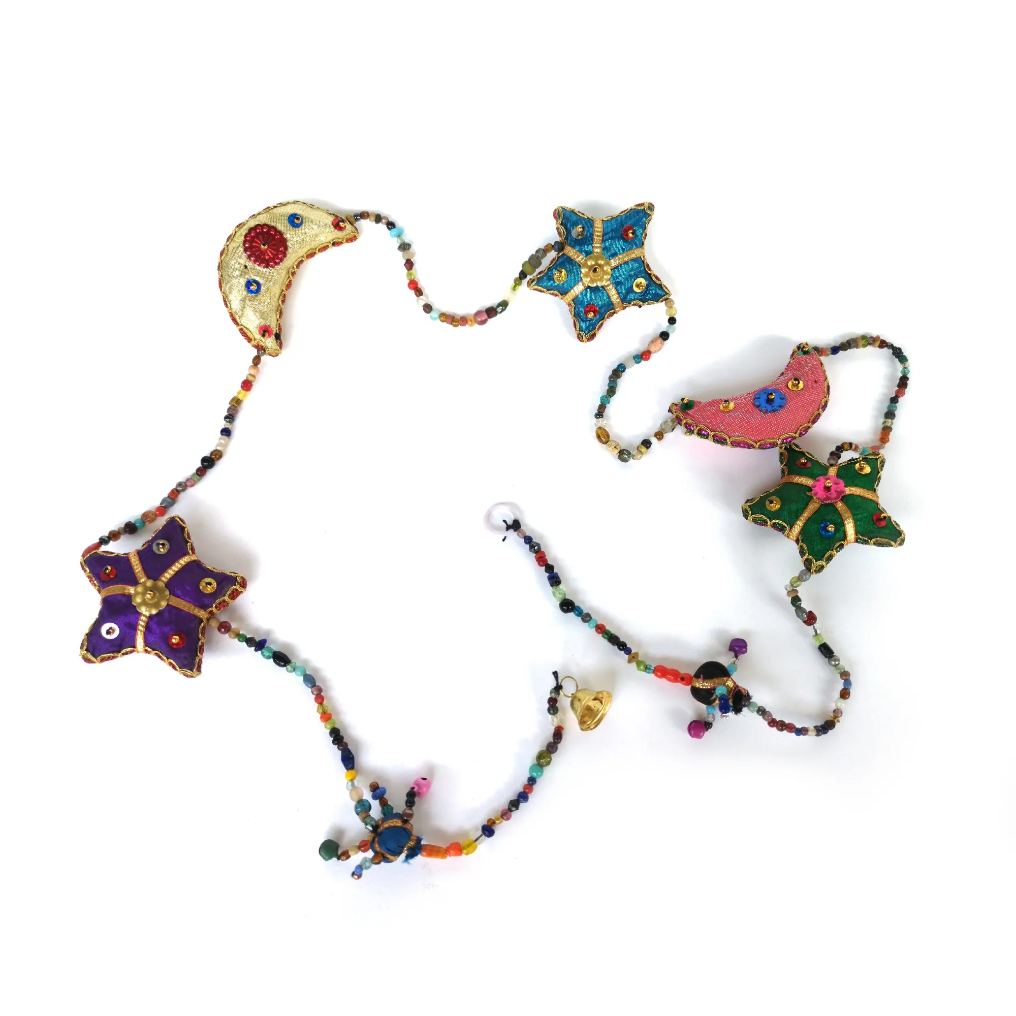 5er Girlande 'Mond und Sterne' hängend, multicolor, T 120 cm, B 7 cm