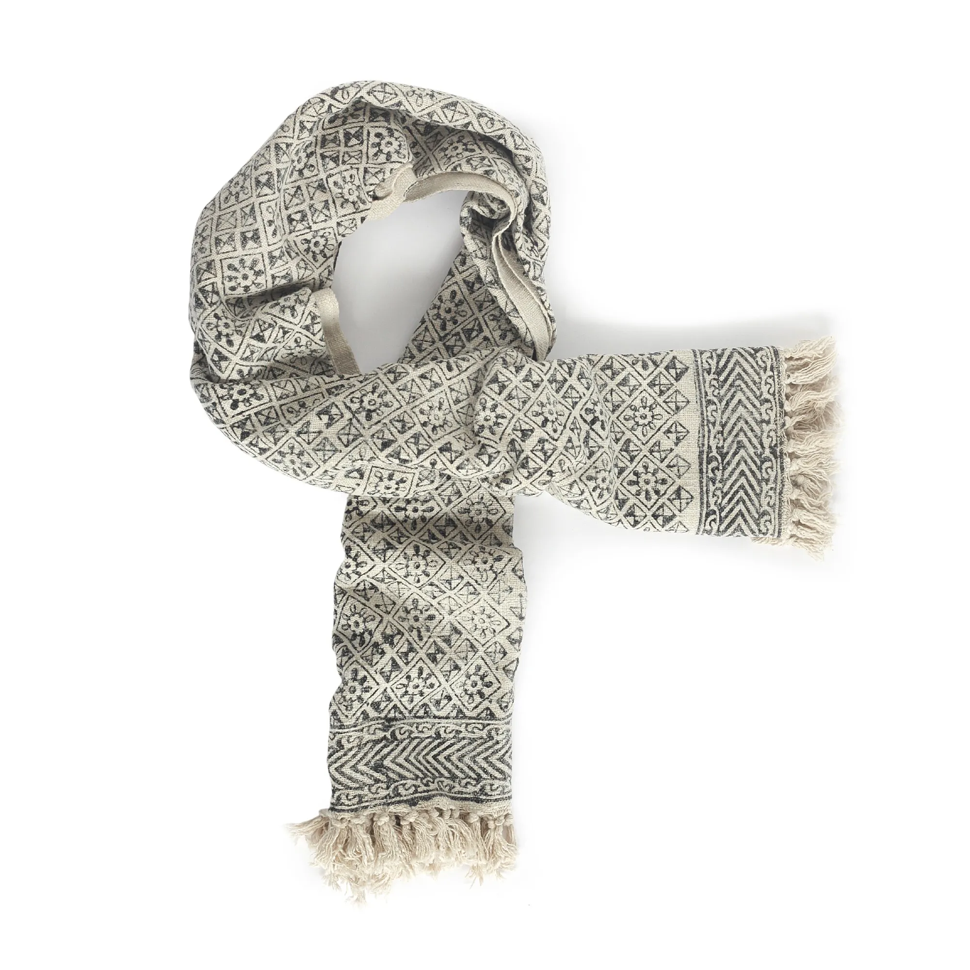 Throw 'Tirtol', schwarz, beige, T 120 cm, B 170 cm