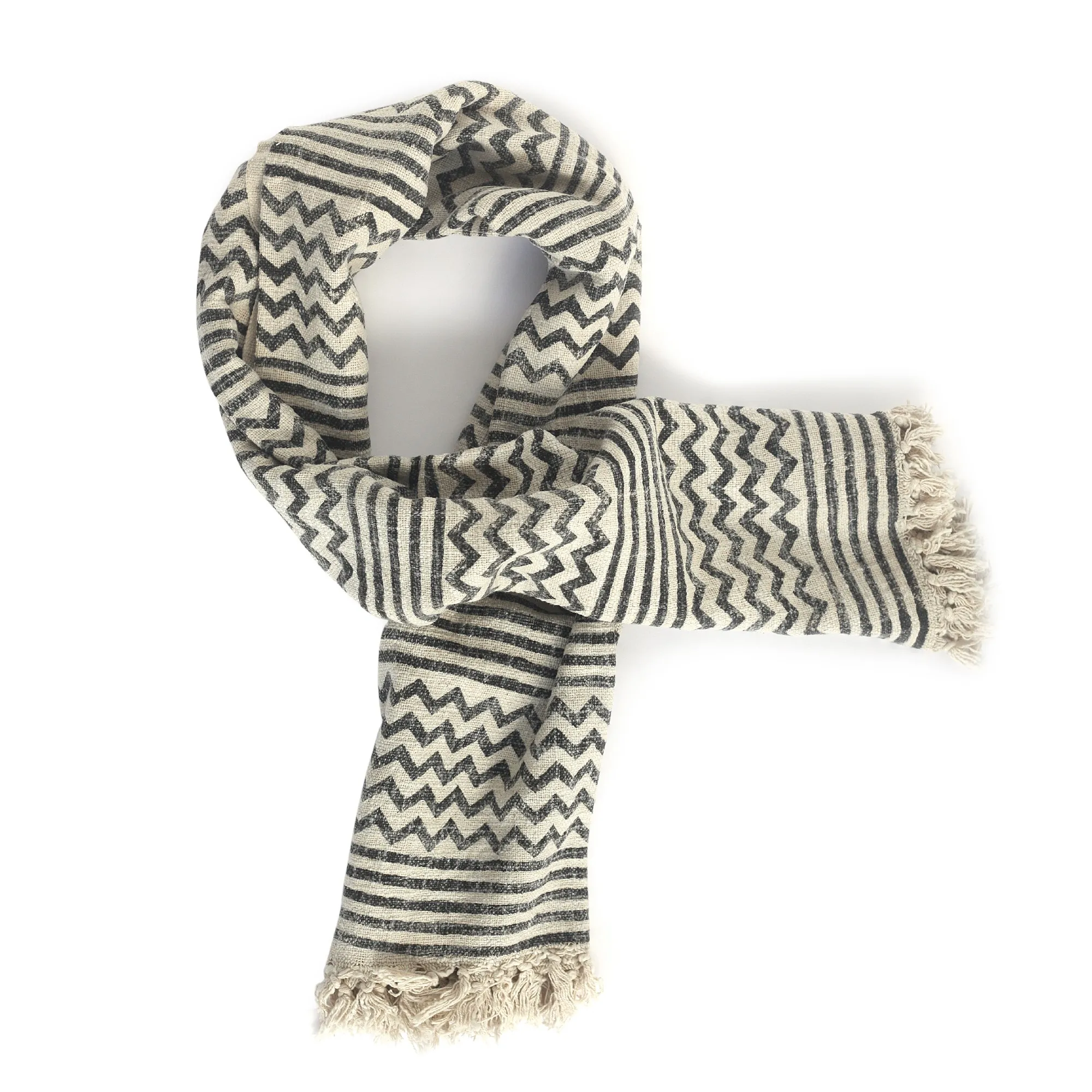 Throw 'Ayara', weiß, schwarz, T 120 cm, B 170 cm