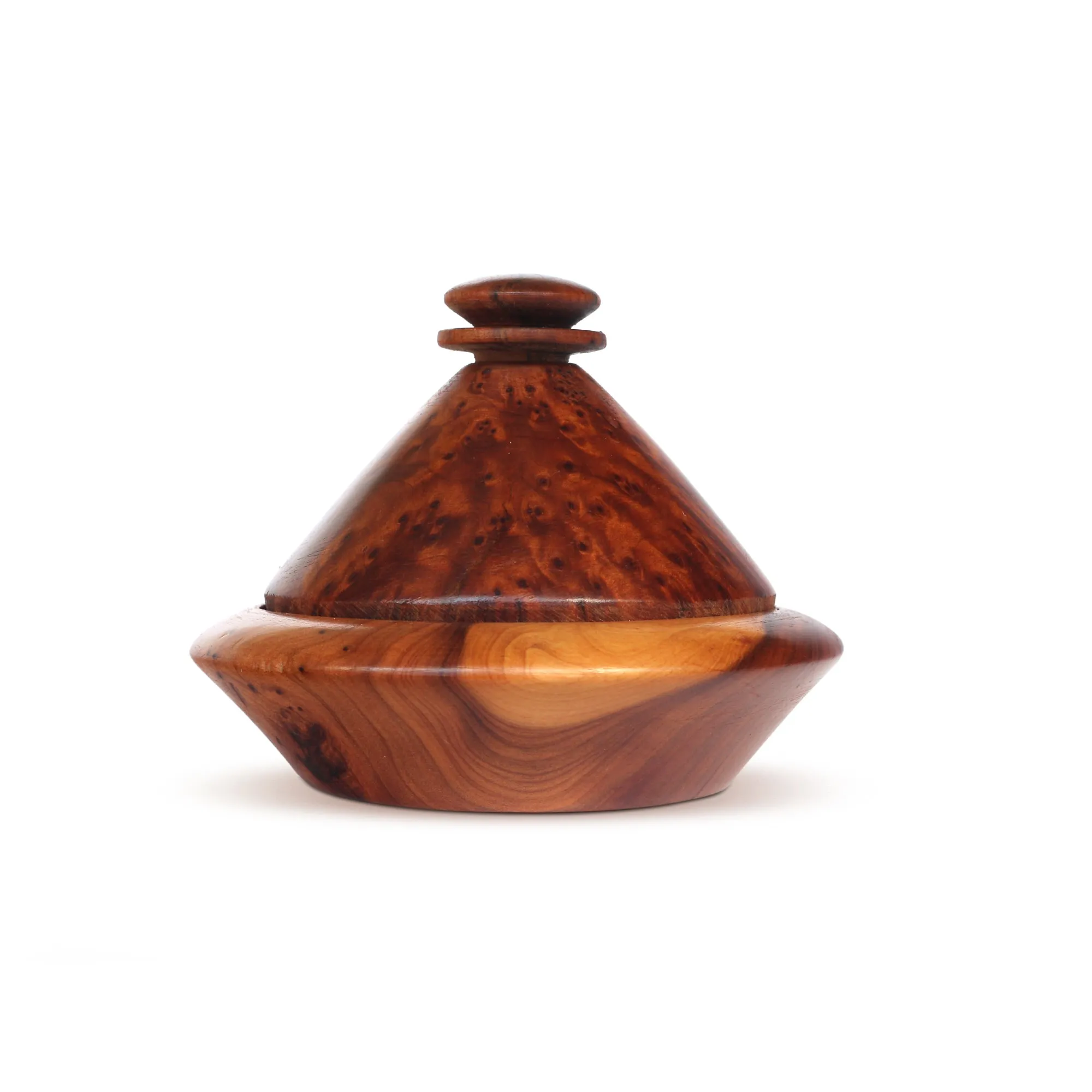 Thuja Box 'Schmuck-Tajine', braun, Ø 9,5 cm, H 8 cm