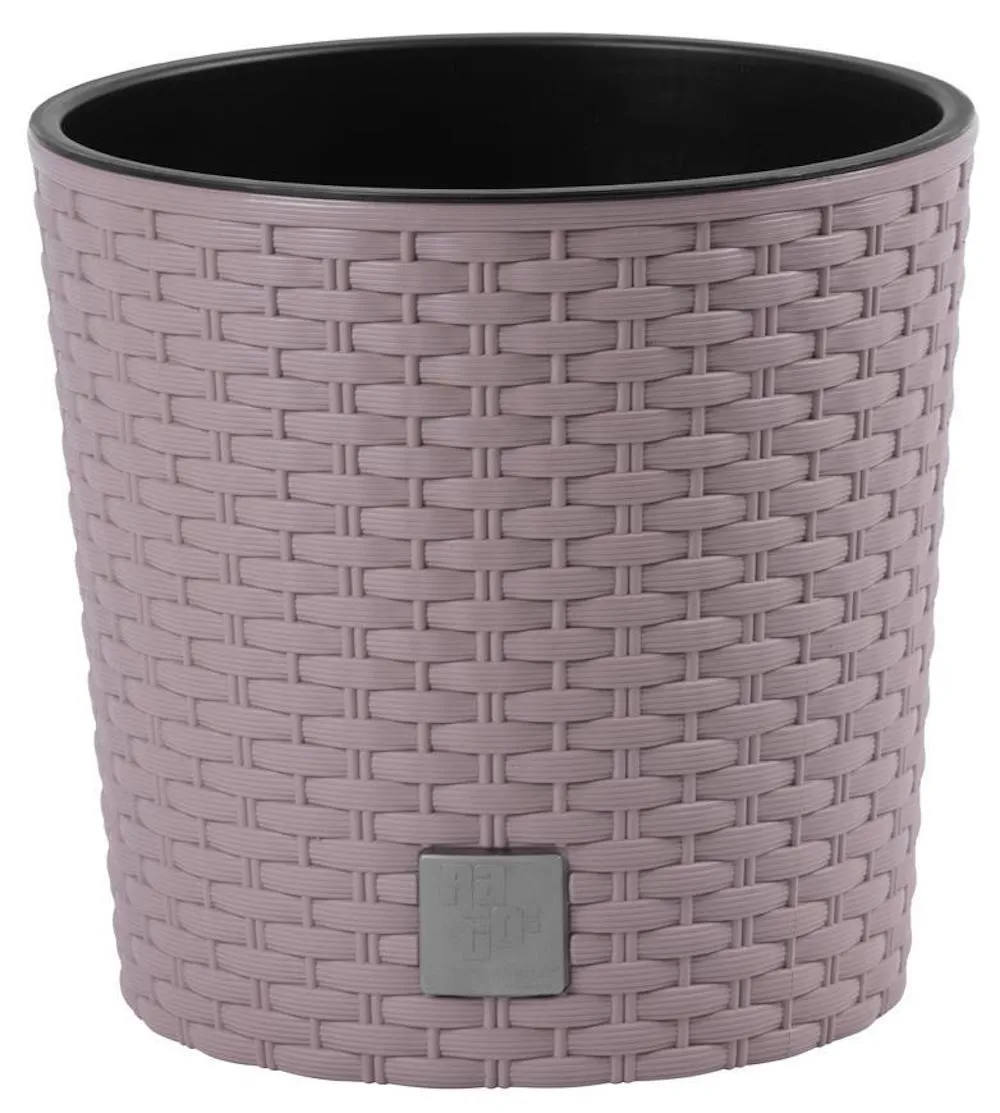 PROREGAL Blumentopf Rattangeflecht Imitation Rund 200, Darkbrown
