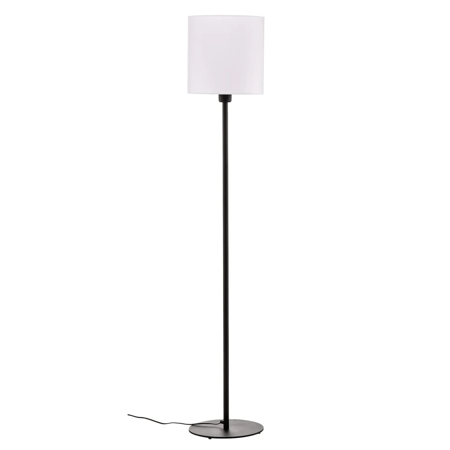 Textil Stehlampe Harris Fuß Schwarz Schirm Leselampe Stehleuchte Leuchte E27 B-Ware