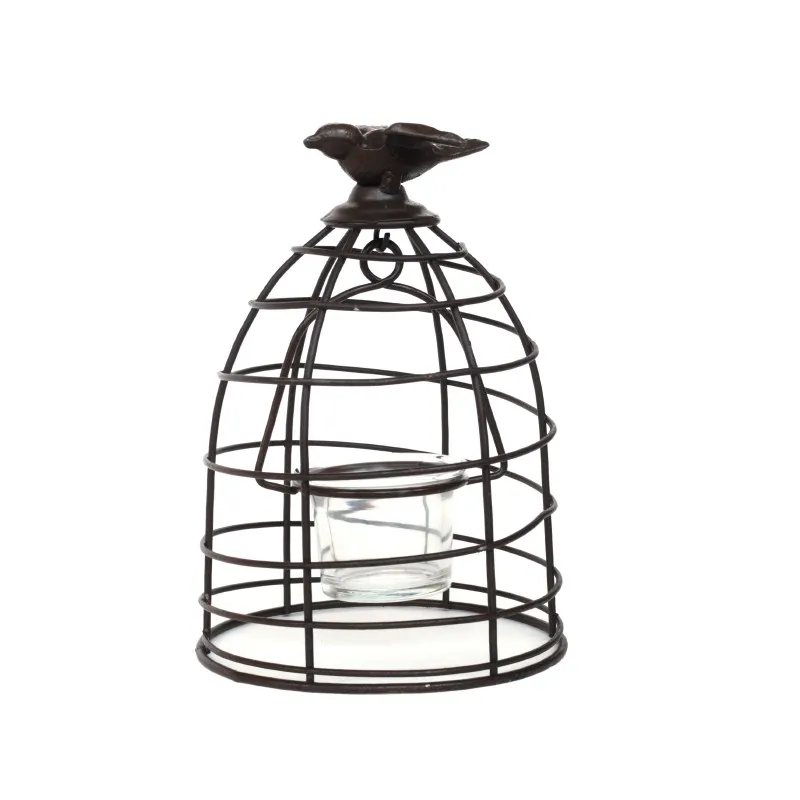 Teelichthalter 'Vogelkäfig' aus Eisen, Ø 13 cm, H 20 cm