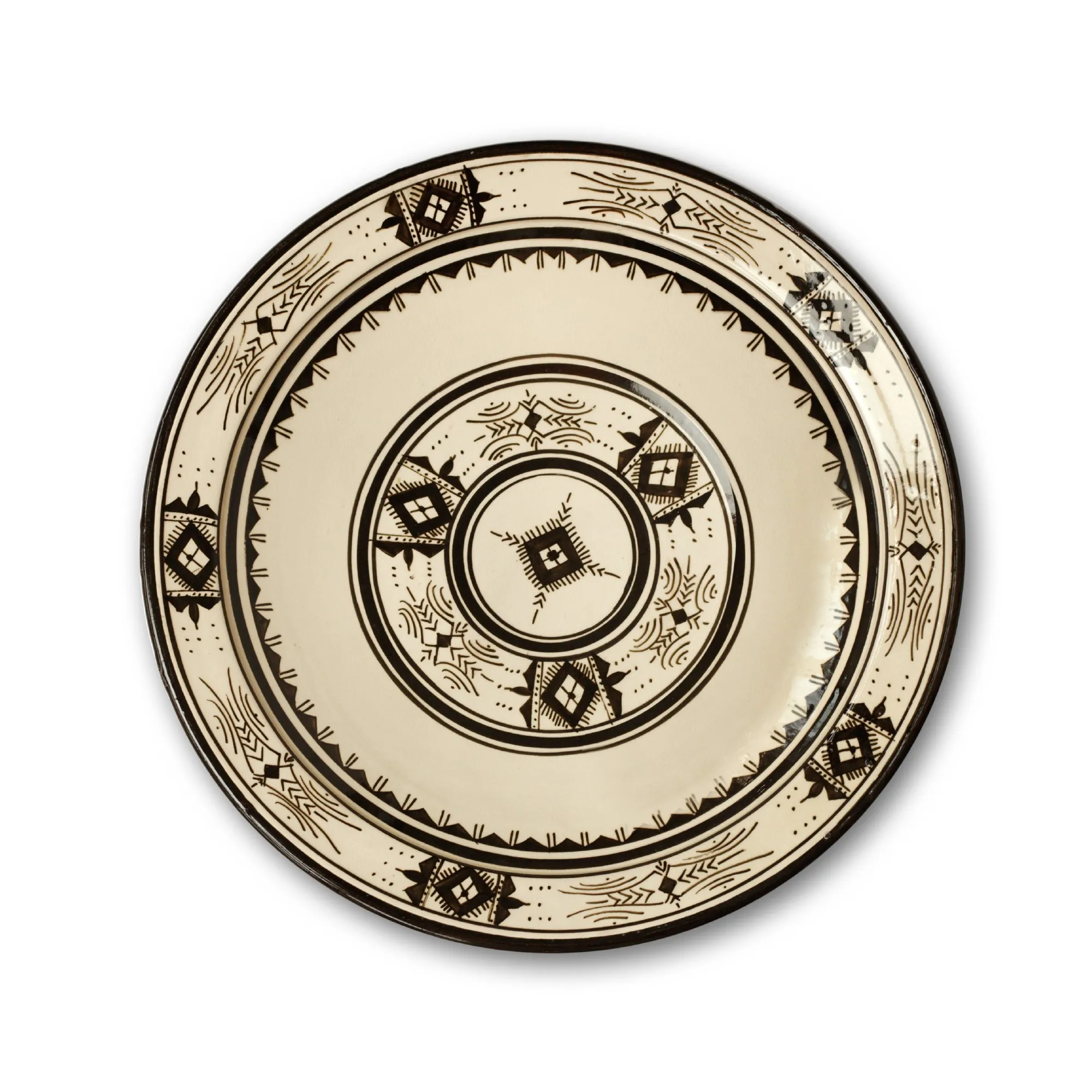 Zierschale, schwarz, weiß, Ø 40 cm, H 9 cm