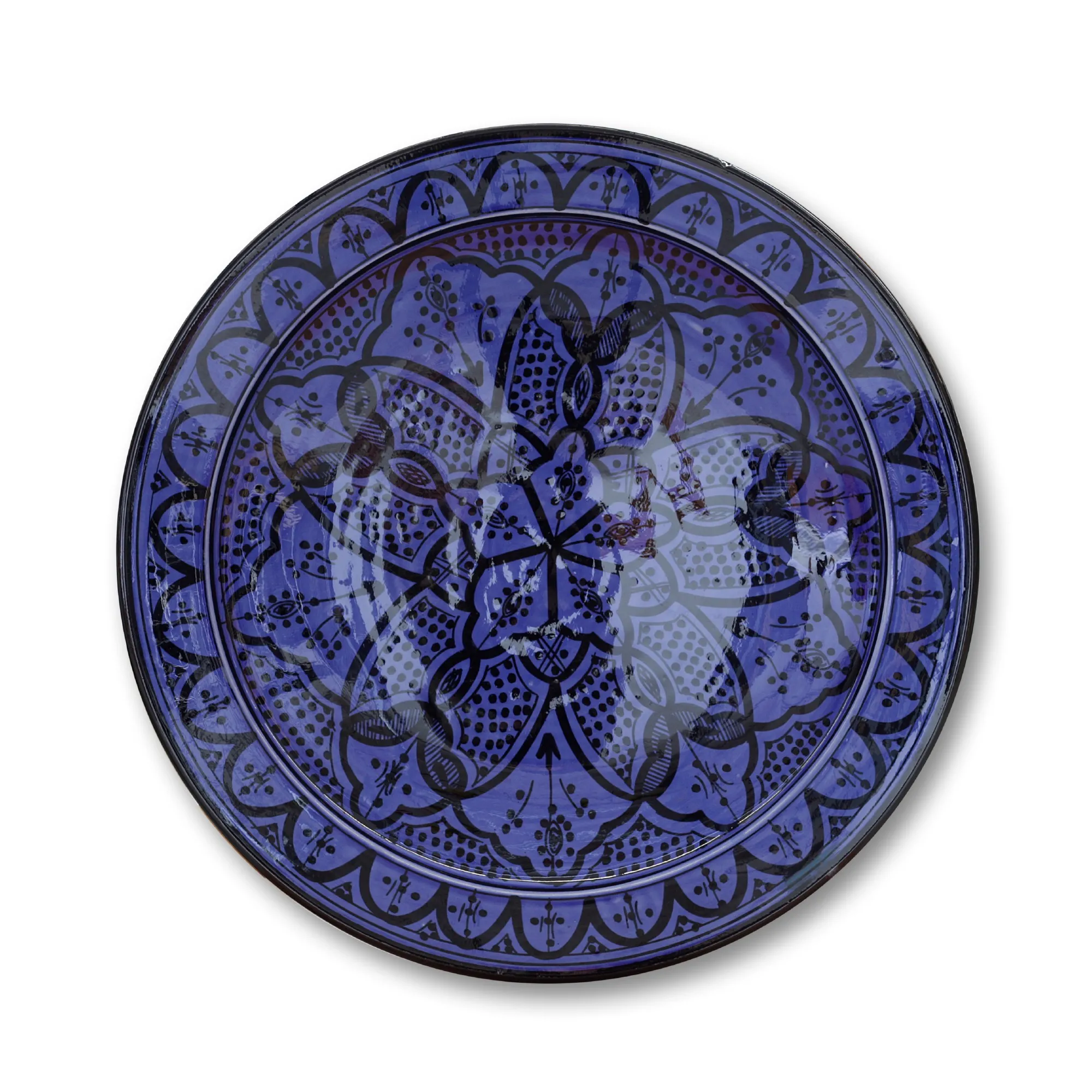 Zierschale, blau, Ø 40 cm, H 9 cm