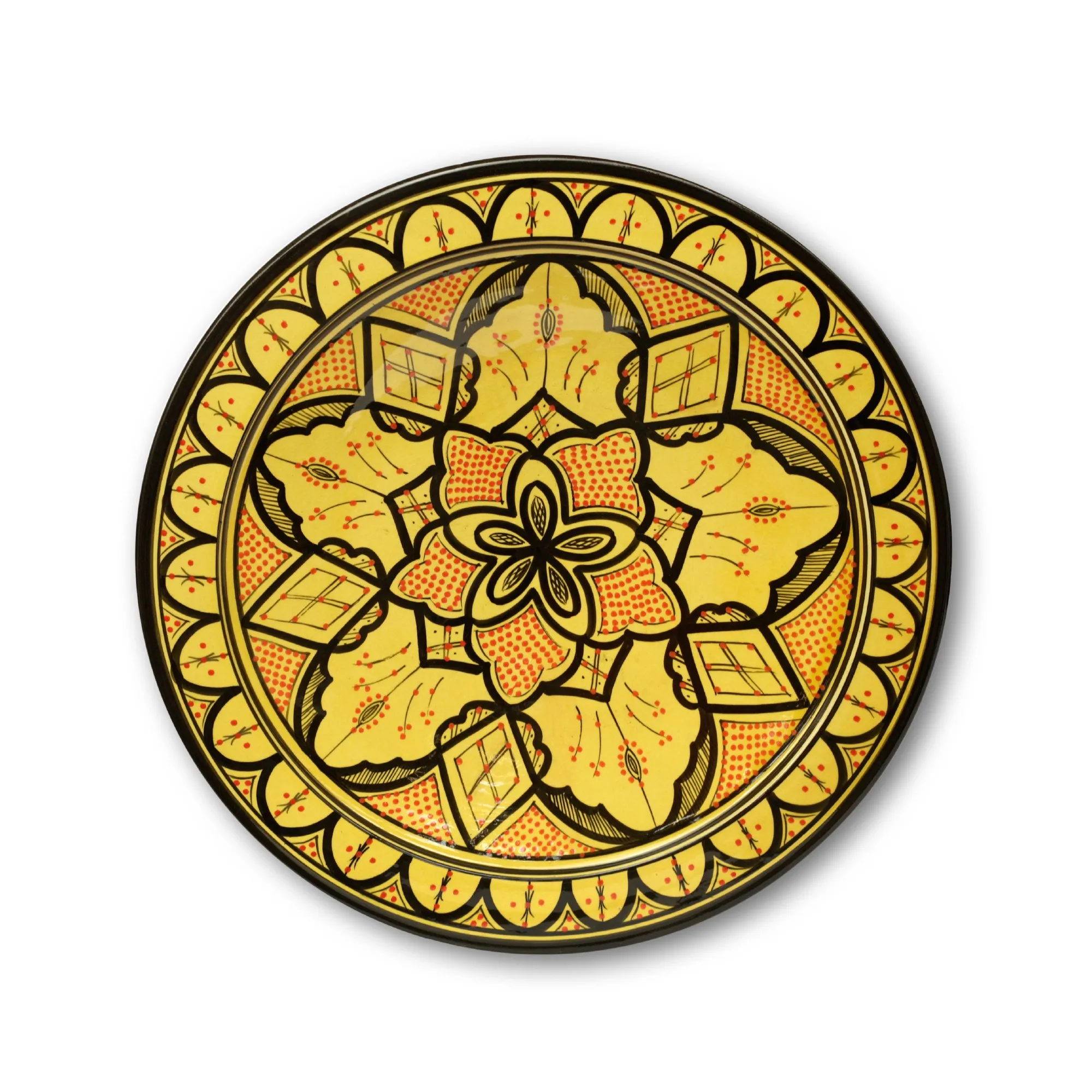 Zierschale, gelb, Ø 40 cm, H 9 cm