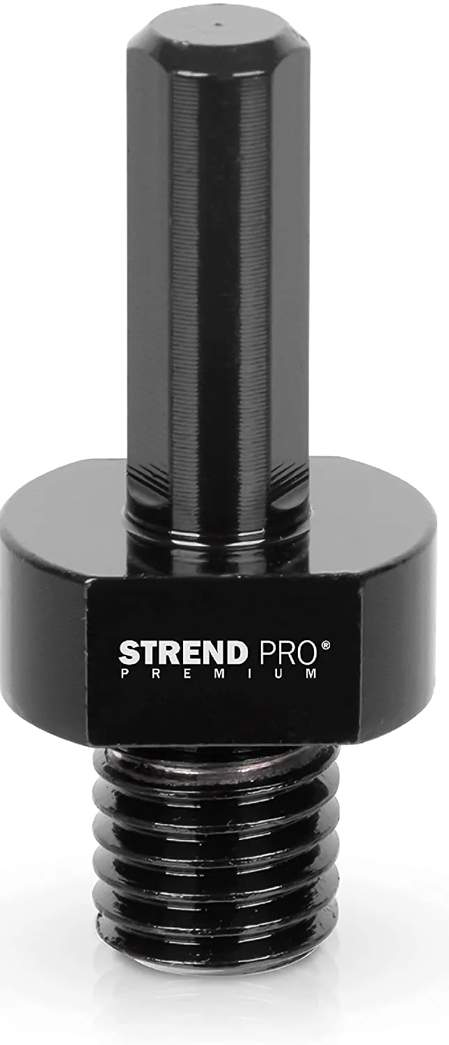 Adapter für Diamant Bohrkronenaufsatz Premium CRYSTAL | Adapter M14 an 3/8" Sechskantschaft, Verbindungswandler für Bohrkronen Schleifscheibe | Winkelschleifer Flex M14, Fliesenbohrer, Winkelschleifer, Diamantbohrer