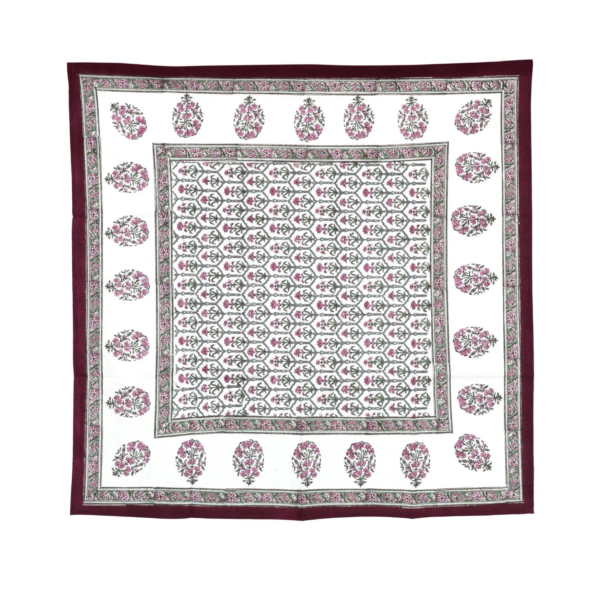 Tischdecke 'Bouquet', rot, weiß, L 100 cm, B 100 cm