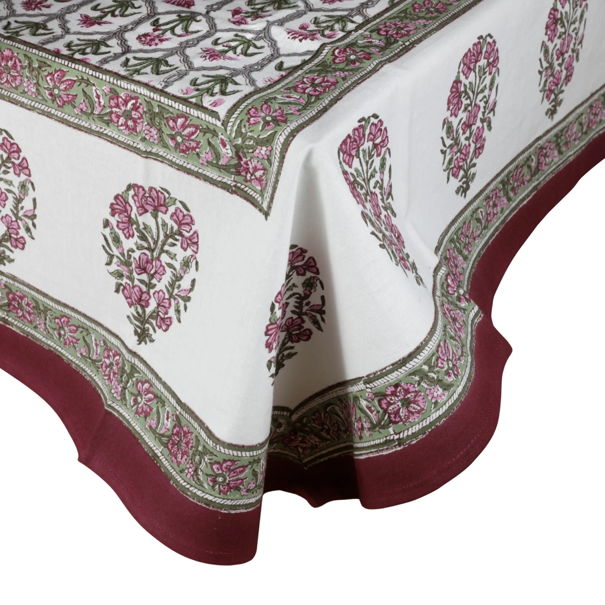 Tischdecke 'Bouquet', rot, creme, L 225 cm, B 150 cm