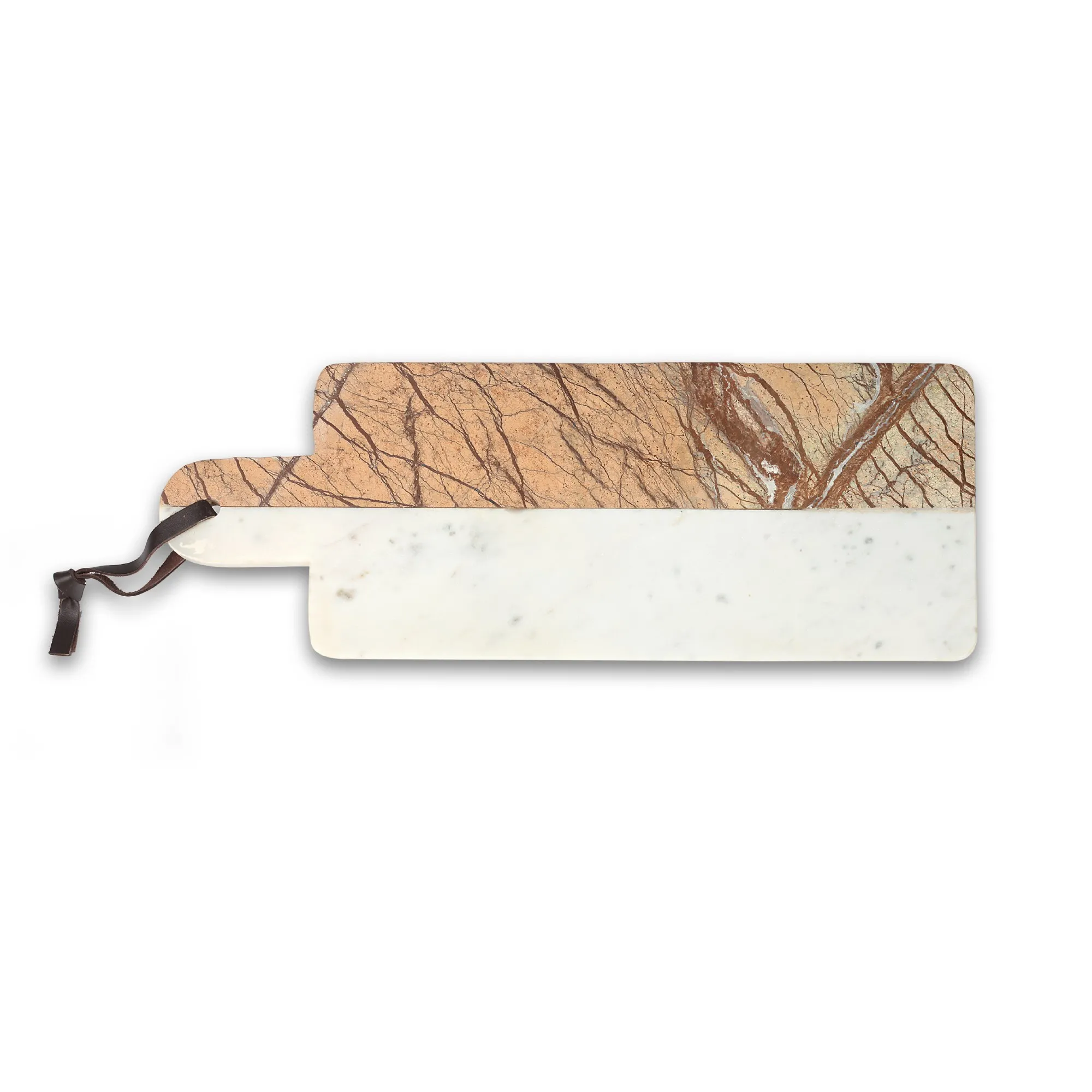 Schneidebrett 'Neel', weiß, braun, T 40 cm, B 15,5 cm, H 1 cm