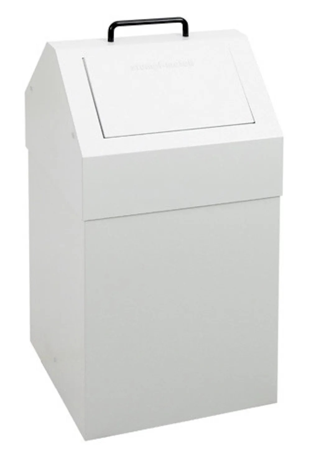 Abfallsammler mit selbstschließender Einwurfklappe | 45 Liter, HxBxT 64x33x31cm | Feuer- & Geruchshemmend | Lichtgrau