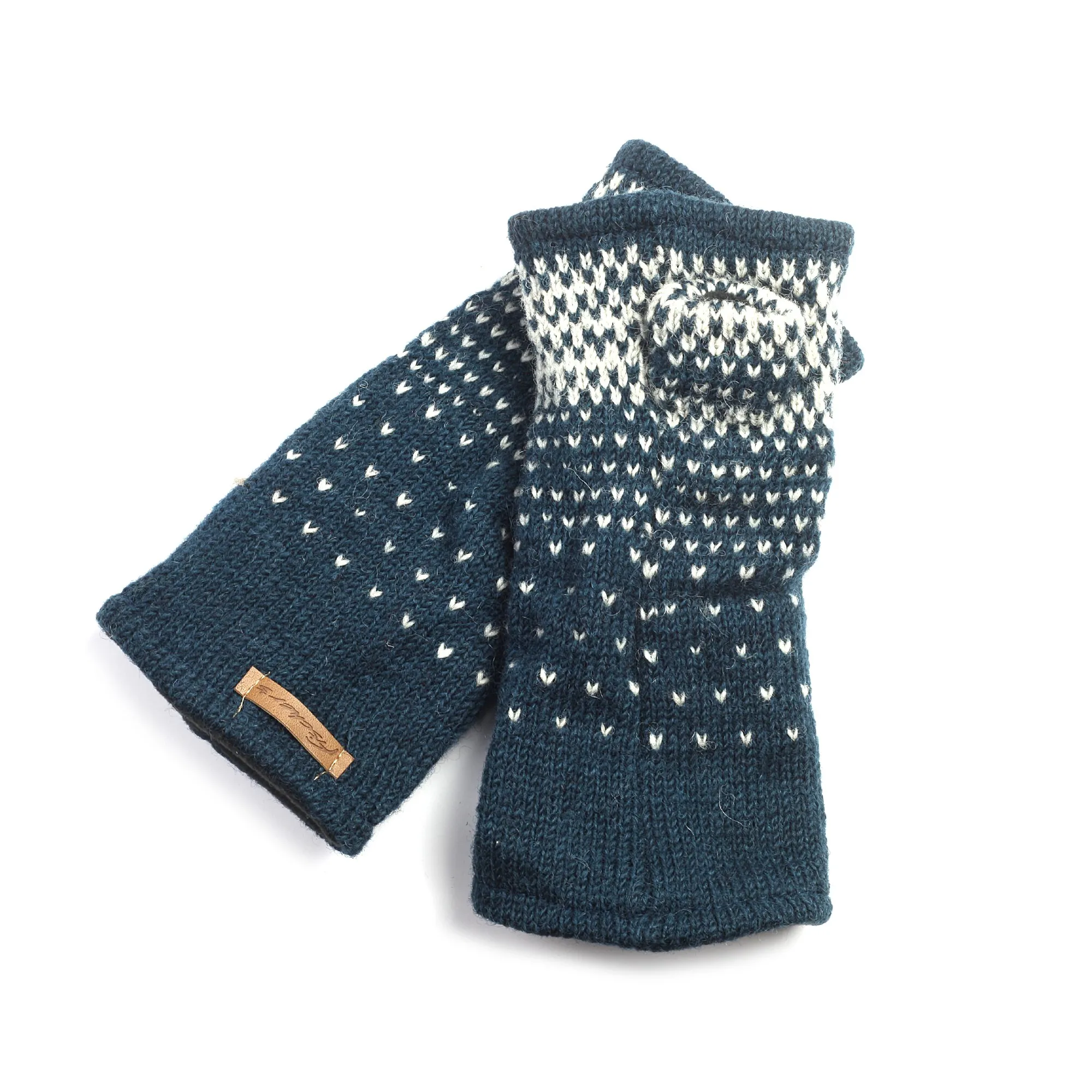 Pulswärmer, petrol, weiß