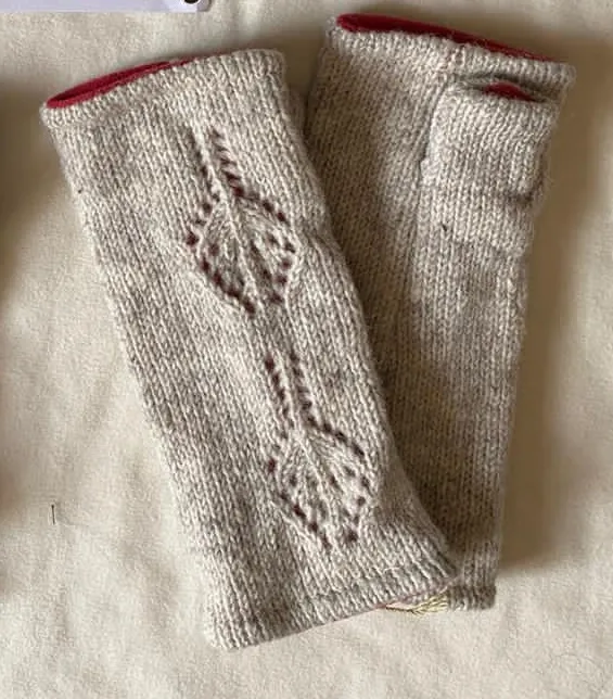 Pulswärmer 'Blätter', natur