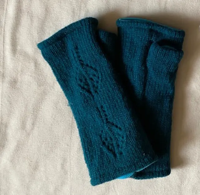 Pulswärmer 'Blätter', petrol