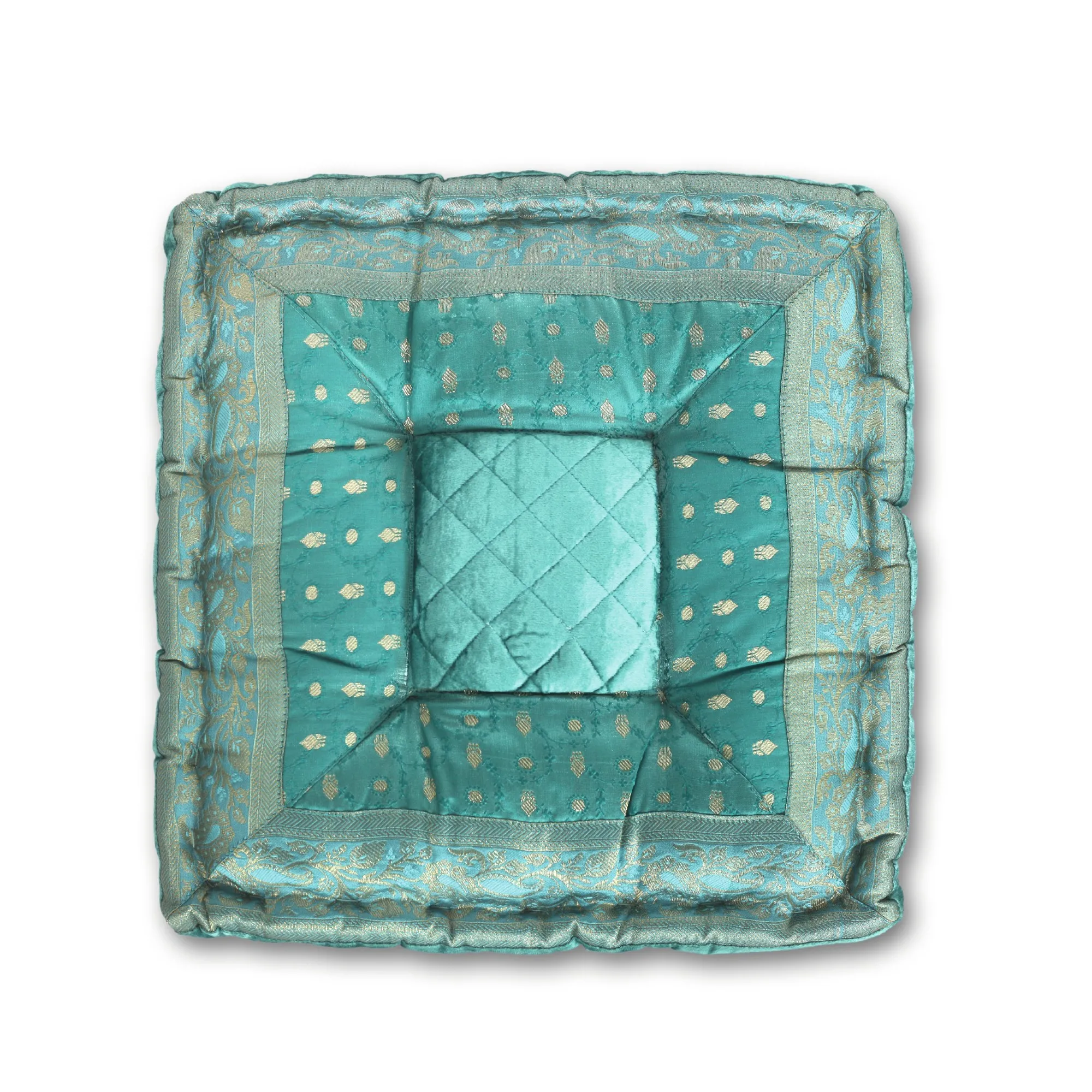 Sitzkissen quadratisch, türkis, L 40 cm, B 40 cm, H 10 cm