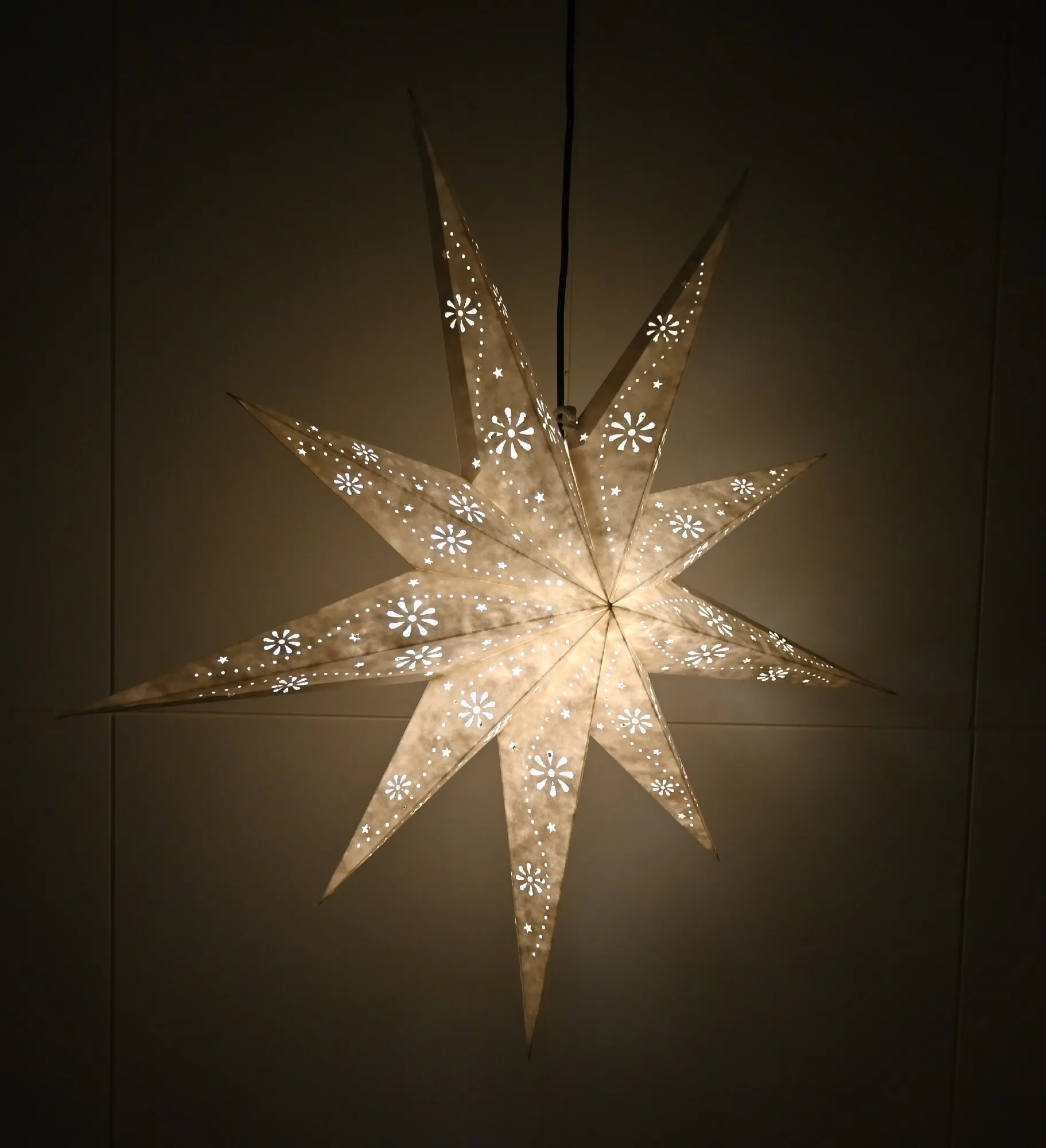 Papierlampe Stern 'Tamani', weiß, Ø 80 cm, L 22 cm