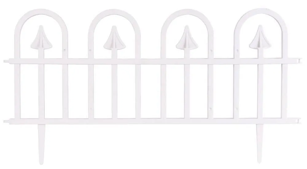 PROREGAL Gartenzaun Mini F709, 61x32cm, Kunststoff, Weiß, 4 Stück, dekoratives