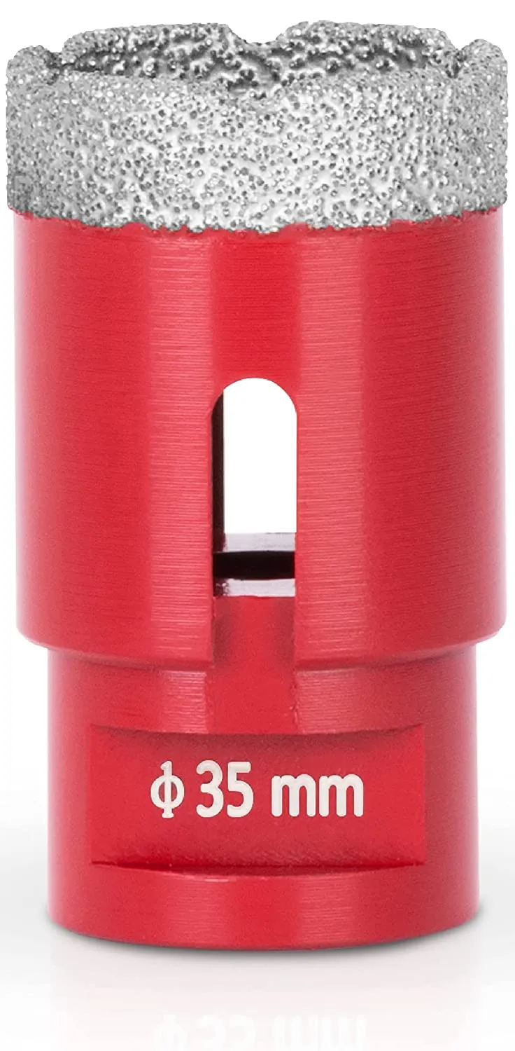 Diamant Bohrkronenaufsatz Premium CRYSTAL 35mm | für Fliesen, Glas, Feinsteinzeug, Keramik, Granit, Steinfliesen | Winkelschleifer Flex M14, Fliesenbohrer, Winkelschleifer, Diamantbohrer