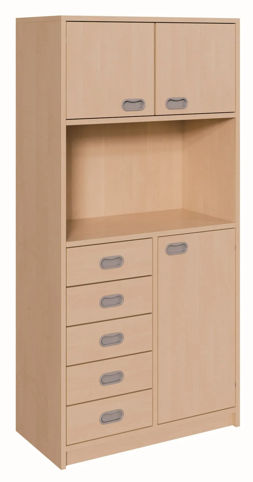 Schrank mit Dekorschüben, Tür und Schrankaufsatz, Breite 78 cm