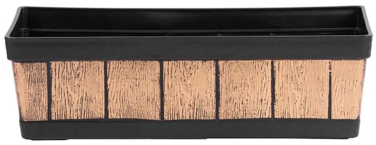 PROREGAL Blumentopf 15x47x17cm Holz-effekt, Fass