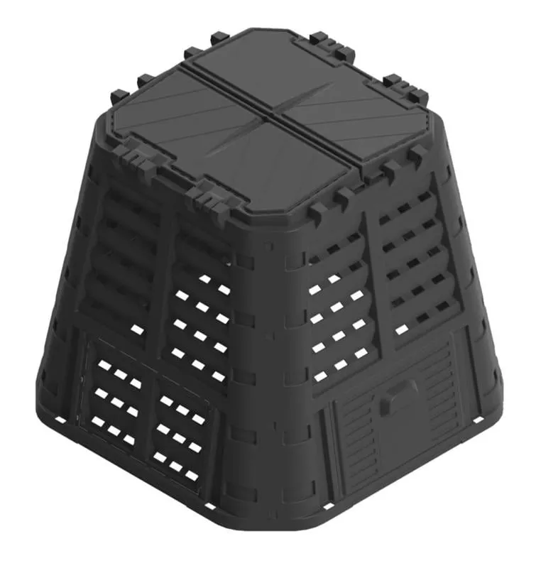 Komposter ECO PLUS | HxBxT 80x93,3x93,3cm | 420 Liter | Schwarz | Kompost, Schnellkomposter, Thermokomposter, Behälter, Aufbewahrungsbehälter