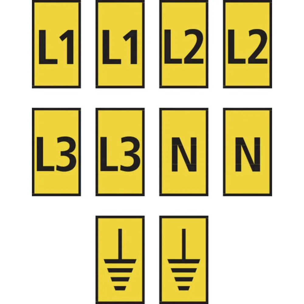 Hellermann Tyton Wic2 L1,L2,L3,N,Earth Pa66 Ye (1000) Kennzeichnungsclip B-Ware