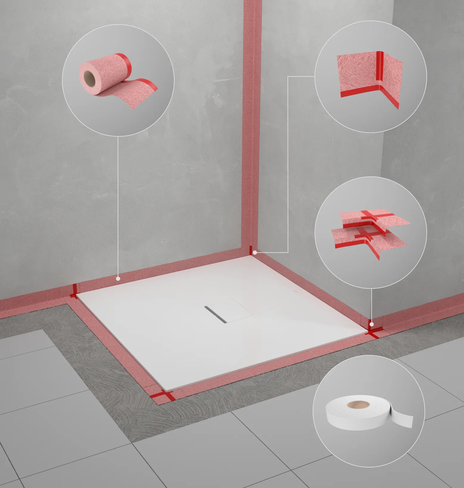 Dichtsystem Sopro für alle Duschwannenmodelle und Einbausituationen Zubehör U94091100, 260 x 300 x 103 mm