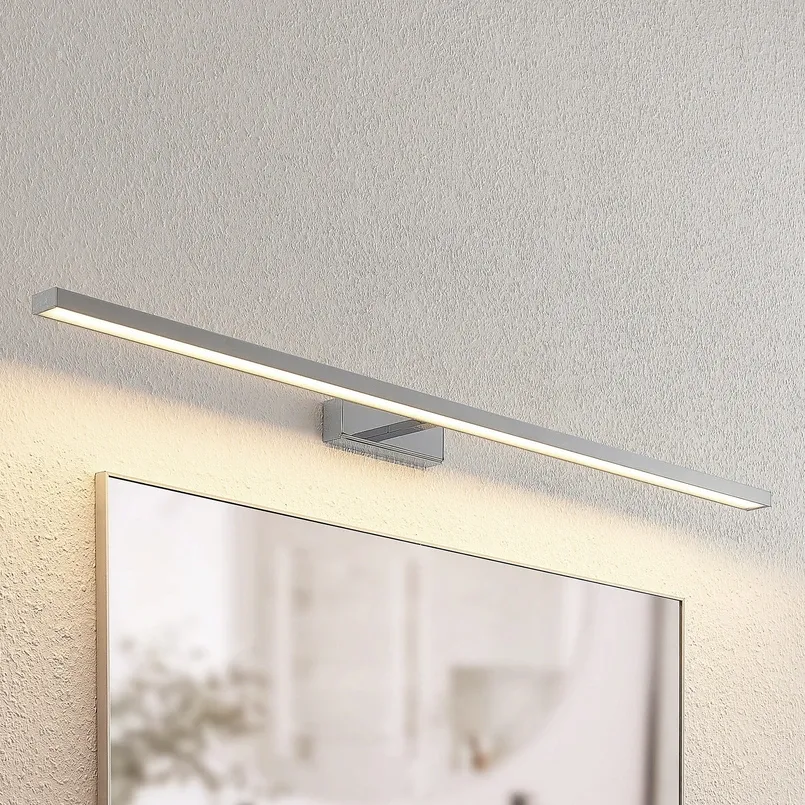 Lindby Led Spiegelleuchte Jukka, 120 Cm, Chrom, Metall, Ip44 Lampe Licht Led B-Ware