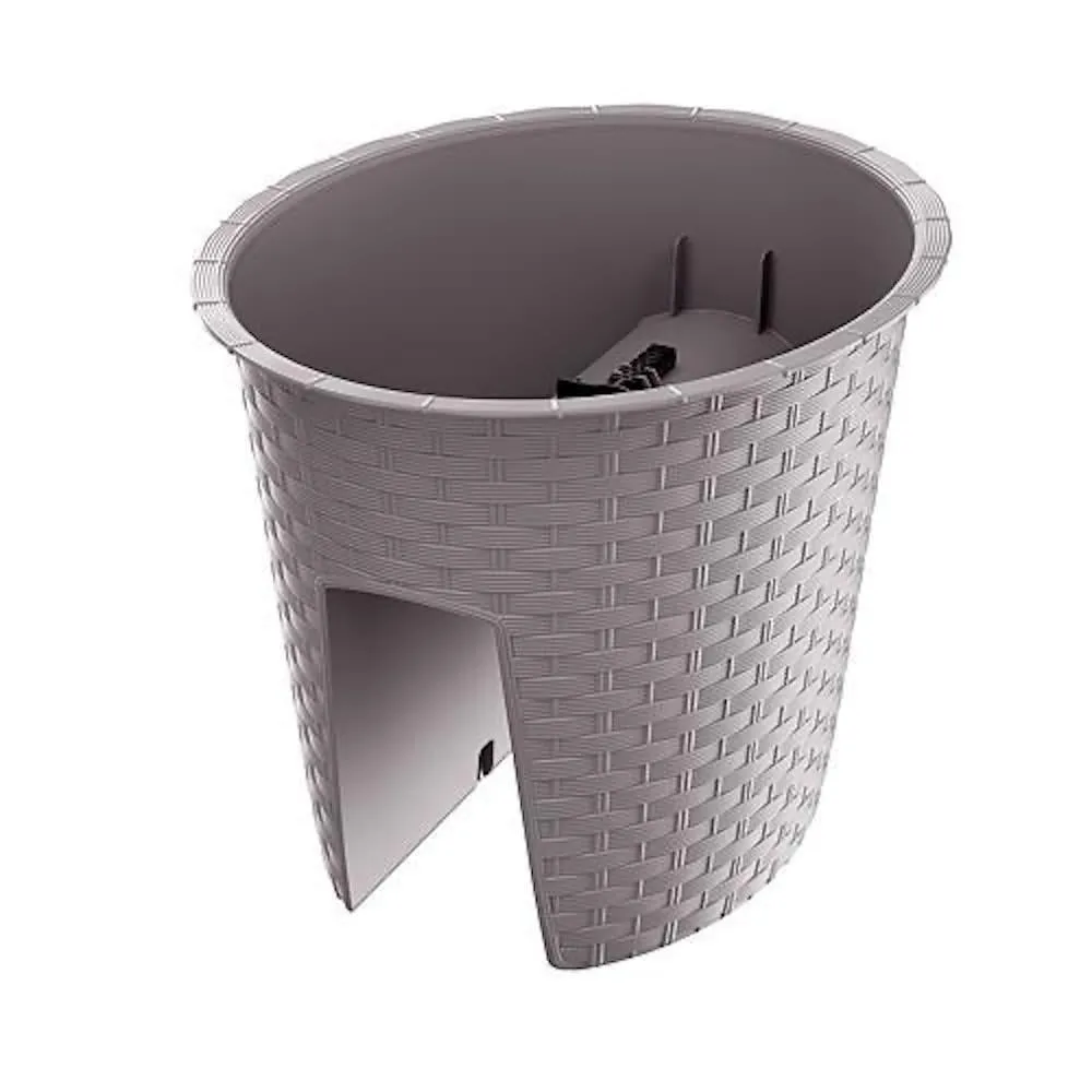 PROREGAL Blumentopf Retro, Geländer, Oval 300, Mocca