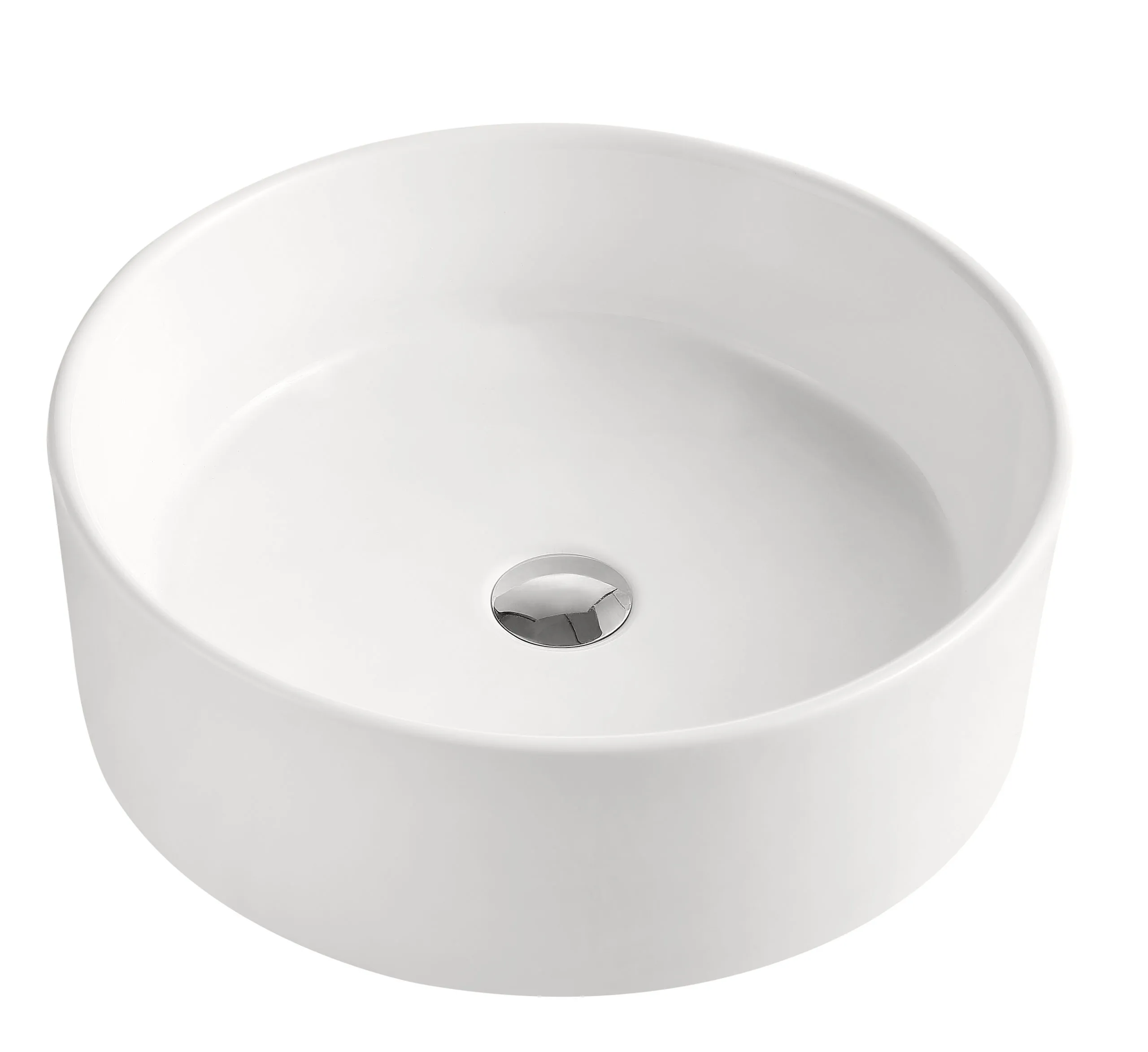 Aufsatzwaschtisch AqvaCeramica - Durchmesser 460 mm - Höhe 160 mm - ohne Überlauf - weiß