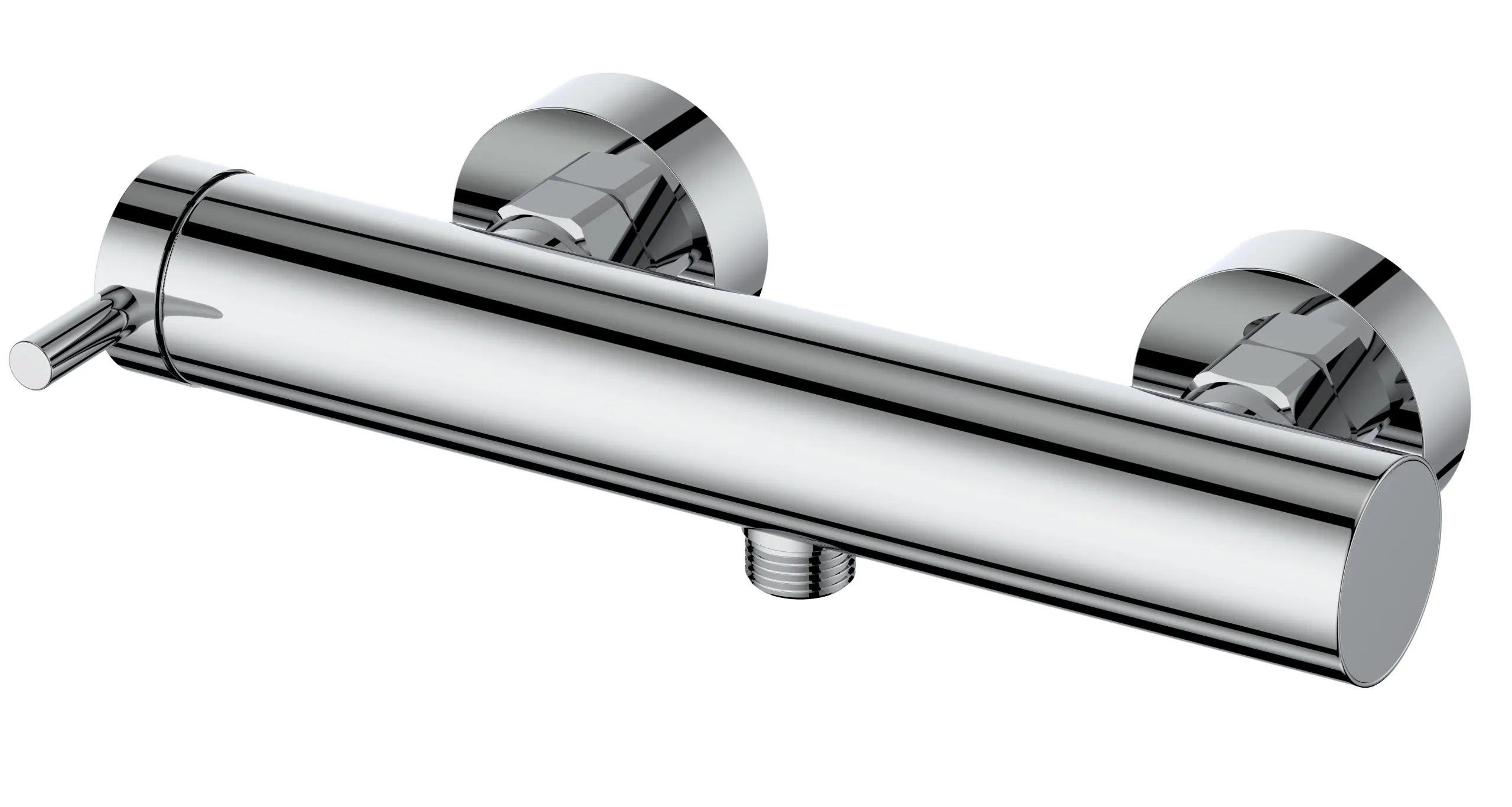 Brause-Einhandbatterie AqvaDesign - rund - S-Anschlüsse mit Rosetten - eigensicher - Kartusche mit keramischen Dichtscheiben - Heisswassersperre - Wassermengendurchflussregulierung - chrom