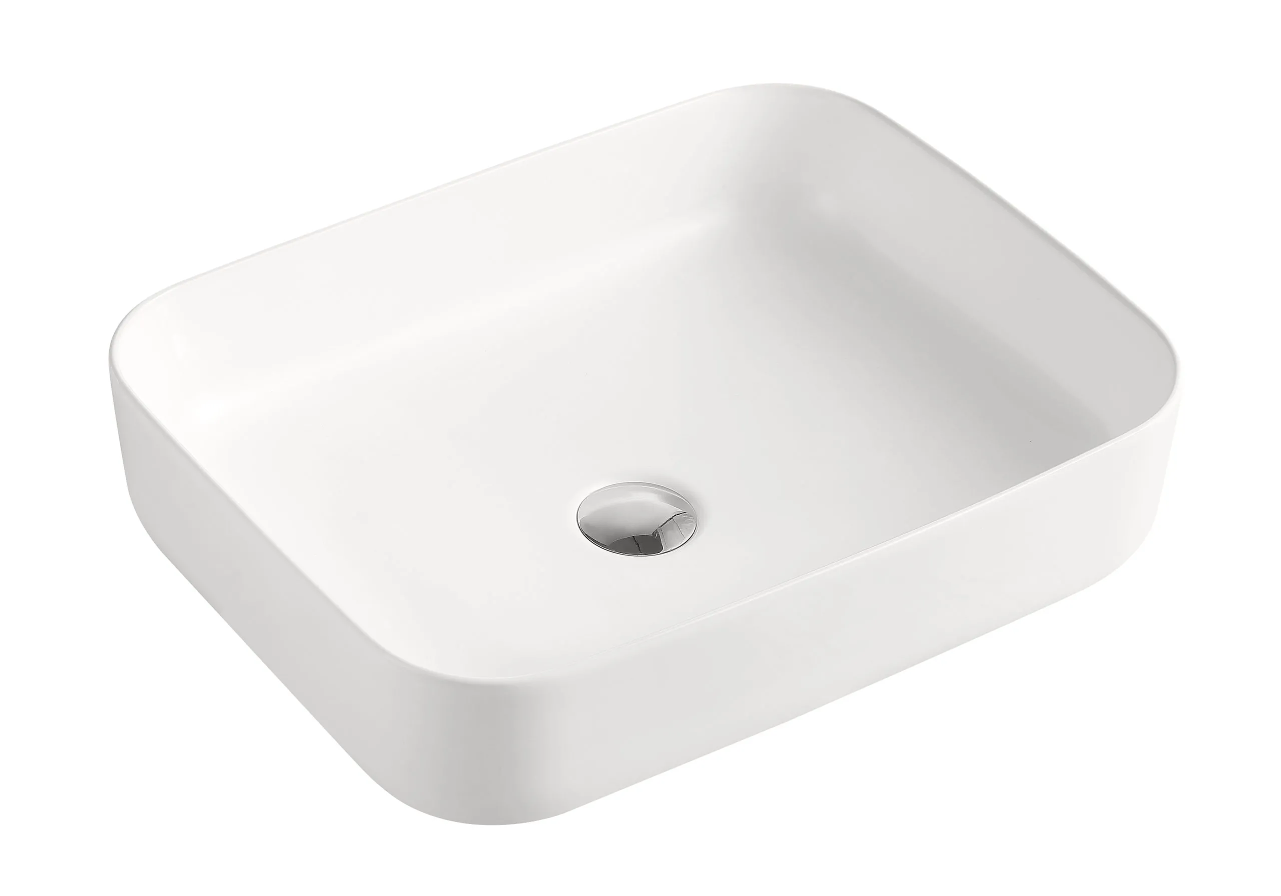 Aufsatzwaschtisch AqvaCeramica "SlimRim" - 500 × 385 mm - Höhe 135 mm - ohne Überlauf - weiß