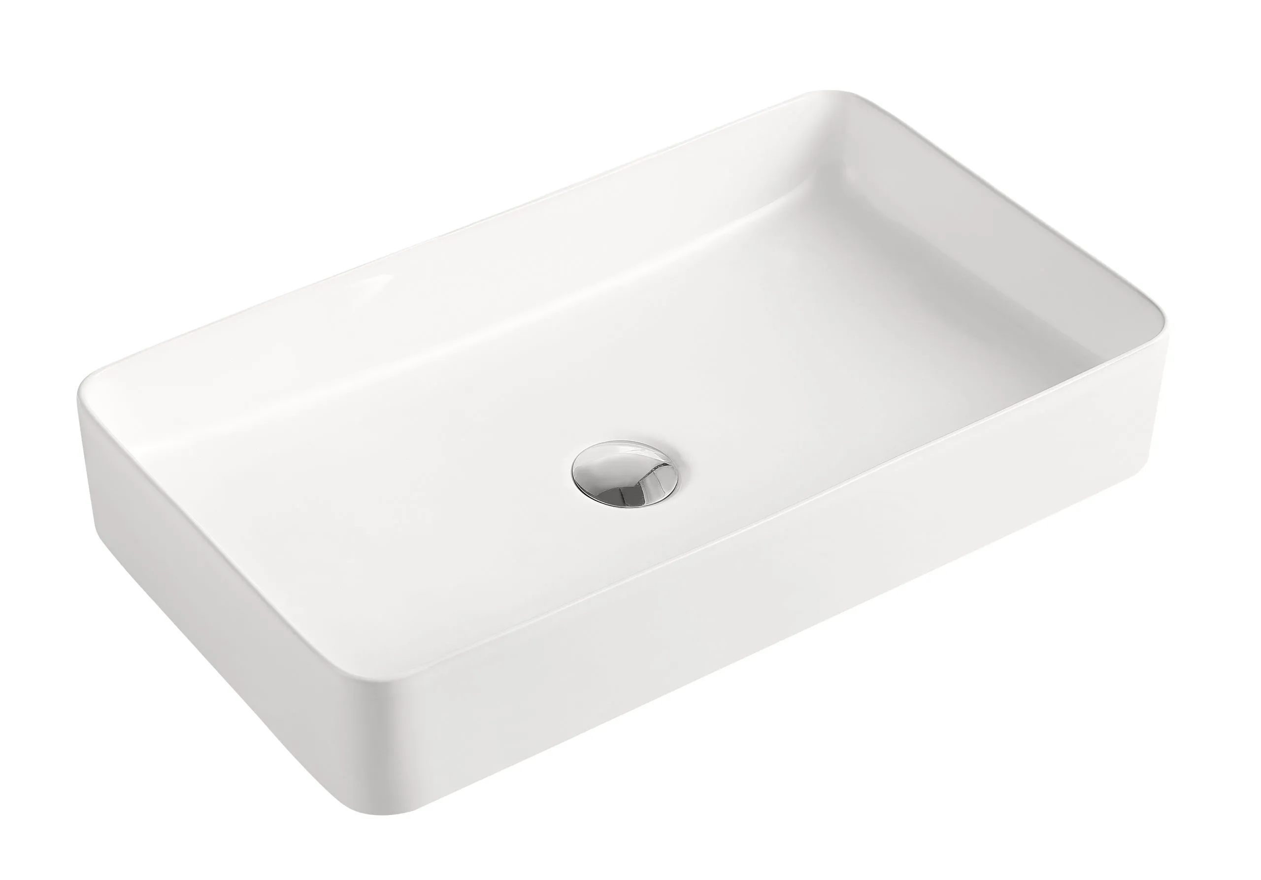 Aufsatzwaschtisch AqvaCeramica "SlimRim" - 605 × 350 mm - Höhe 110 mm - ohne Überlauf - weiß