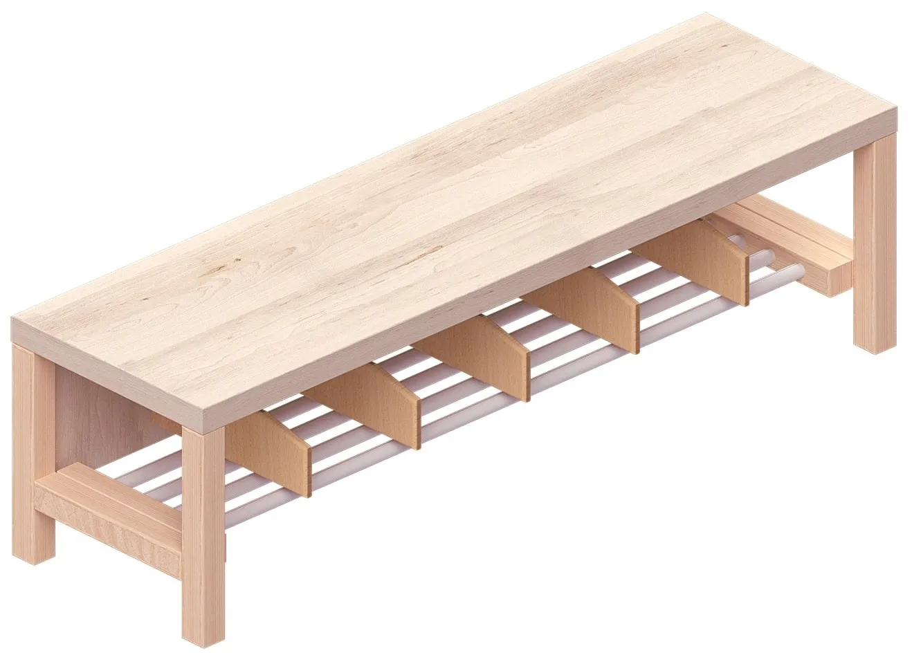 Marlower Möbel Garderobenbank “Klassiker” mit Schuhrost und Fachteilungen