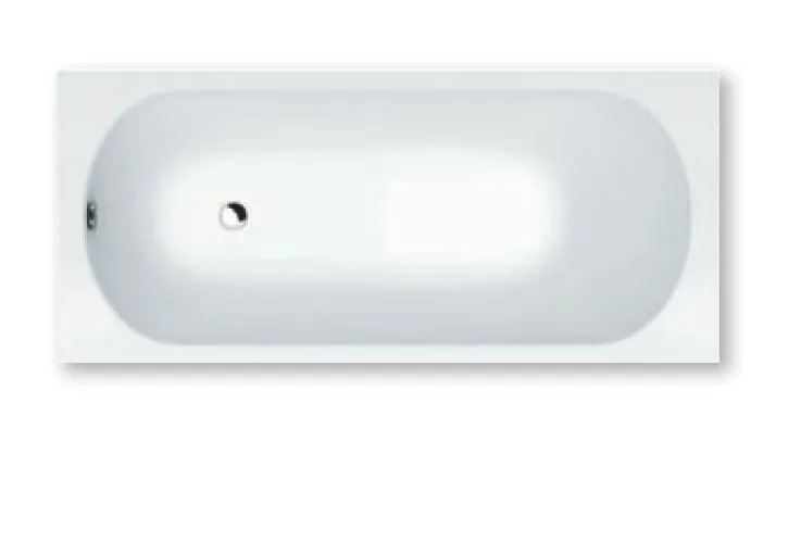 repaBAD Badewanne „Pod Mono“ 1400 × 700 mm, Fußablauf in Weiß