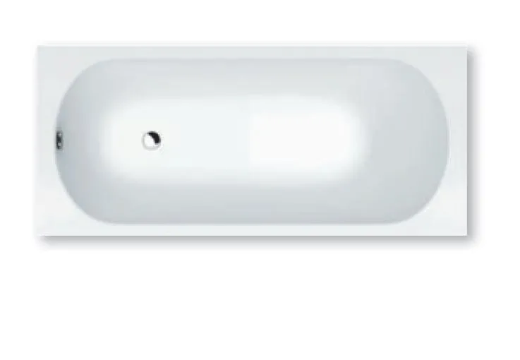 repaBAD Badewanne „Pod Mono“ 1500 × 700 mm, Fußablauf in Weiß