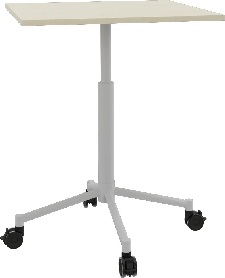 Höhenverstellbarer Lehrertisch Quadratisch - Vollkernplatte "PowerSurf", B/T 70x70 cm